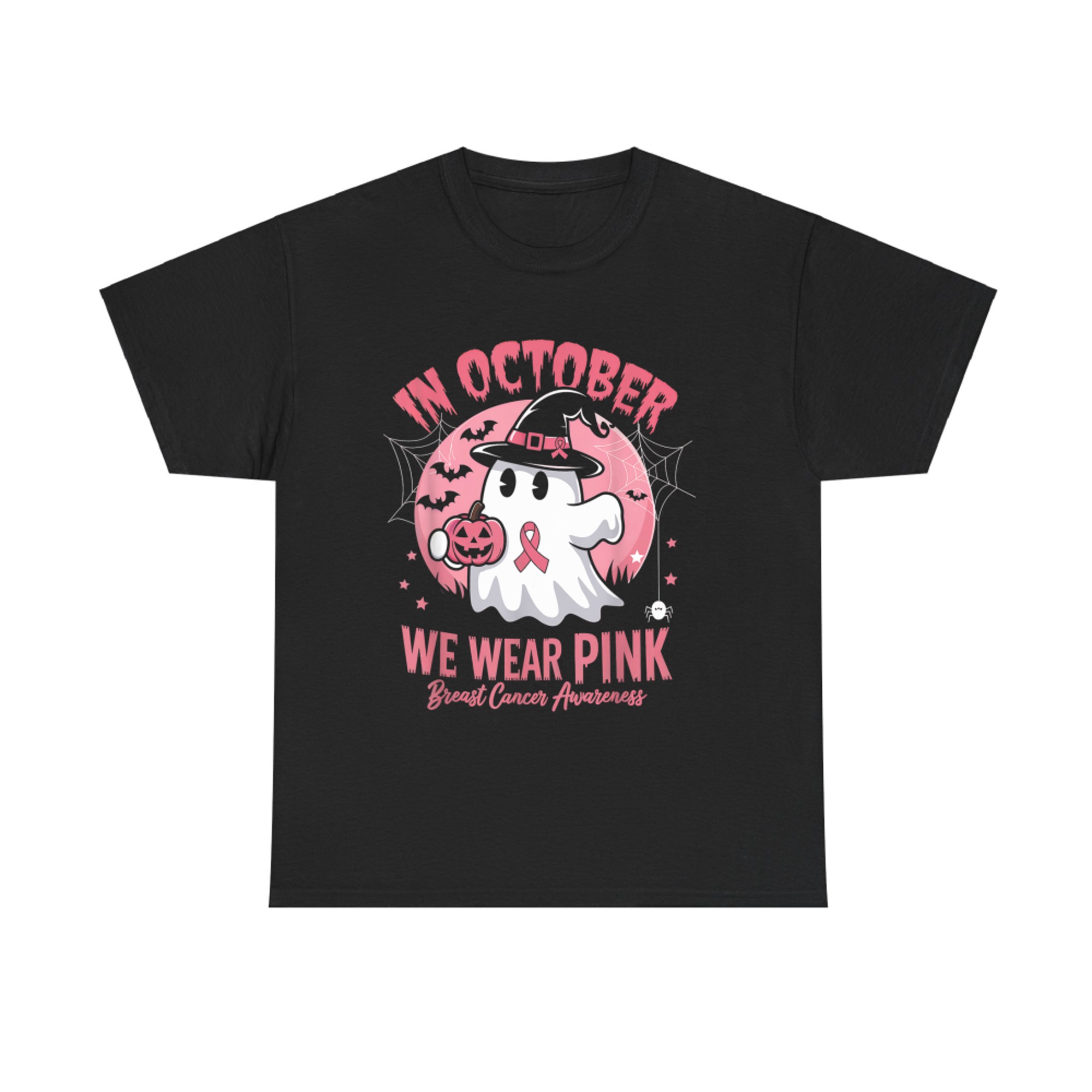 In October We Wear Pink Ghost Halloween T-Shirt