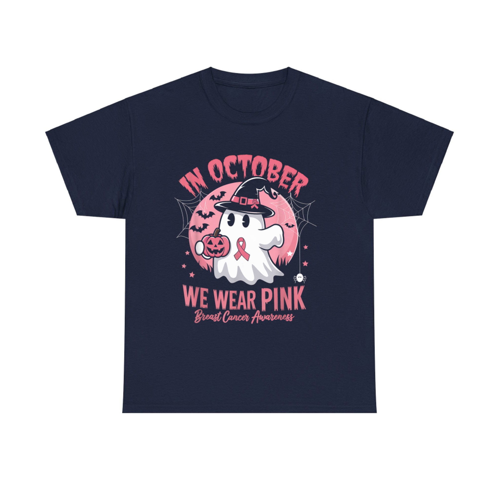 In October We Wear Pink Ghost Halloween T-Shirt