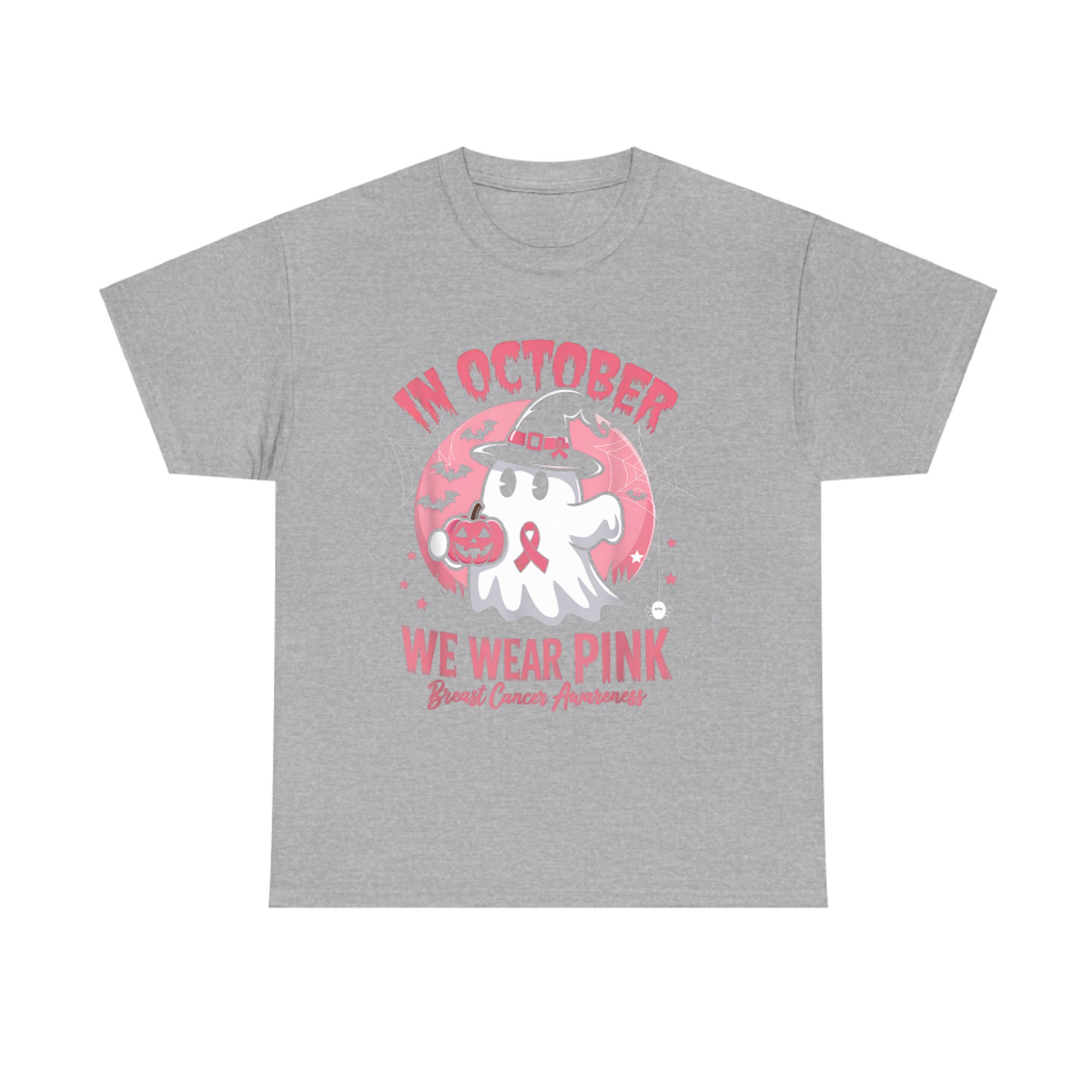 In October We Wear Pink Ghost Halloween T-Shirt