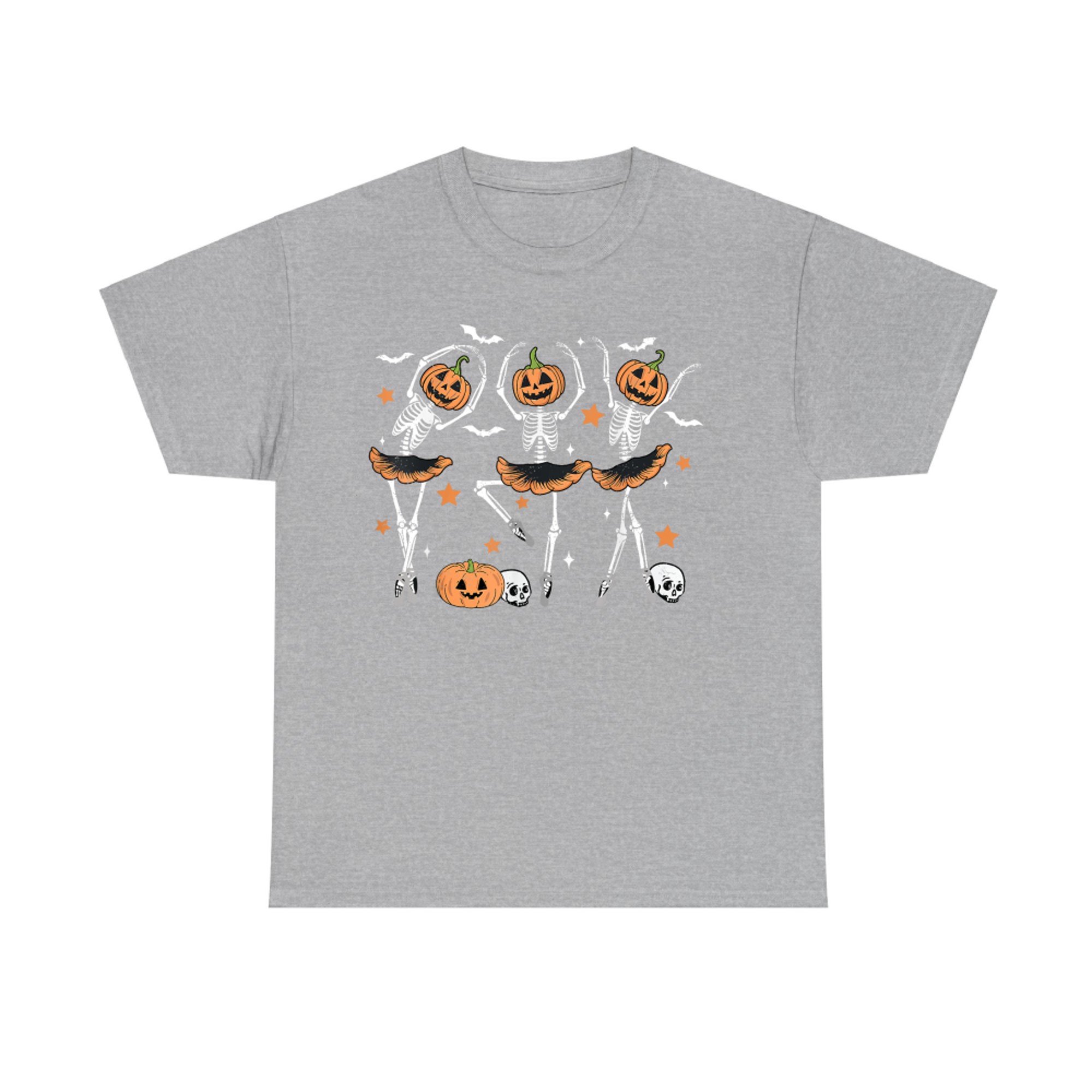Pumpkin Head Skeleton Ballet Dancers Halloween Costume T-Shirt