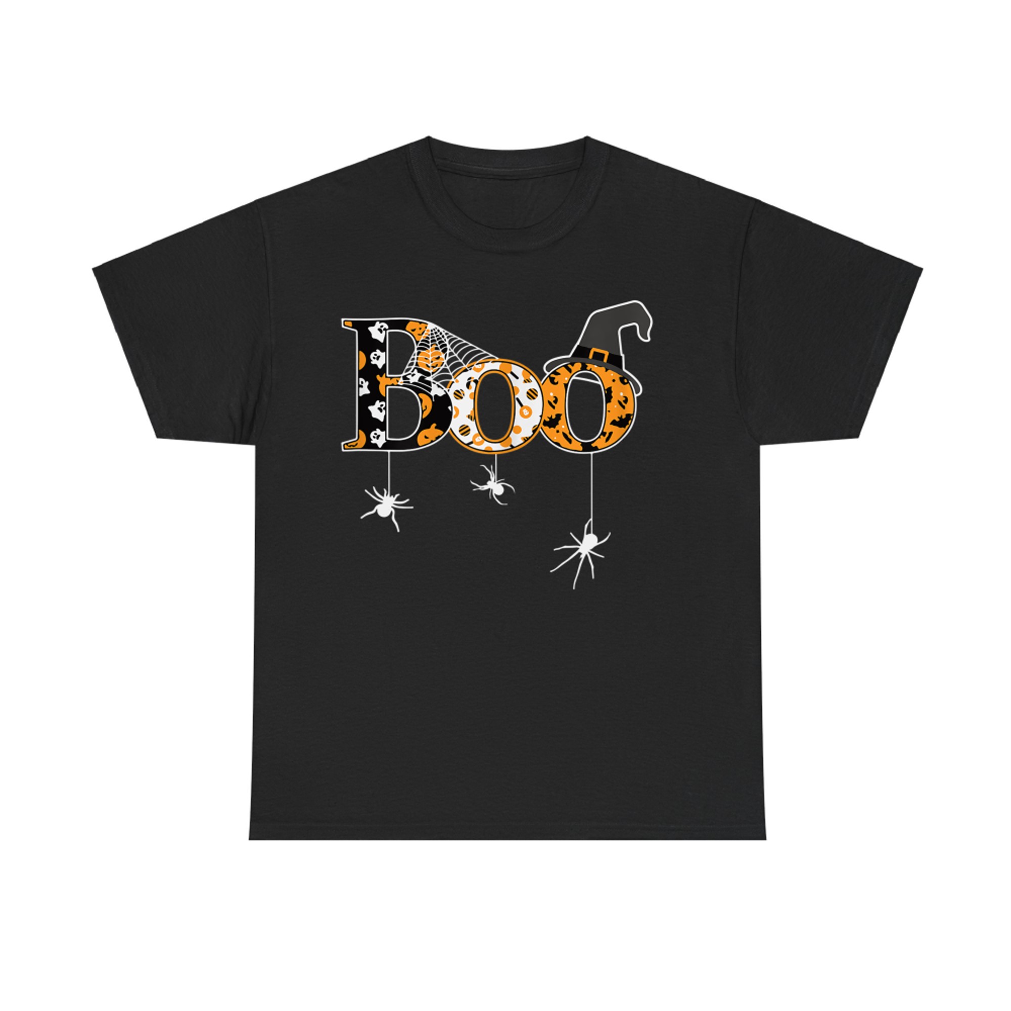 Boo Spider Web Halloween Costume Cute Ghost T-Shirt