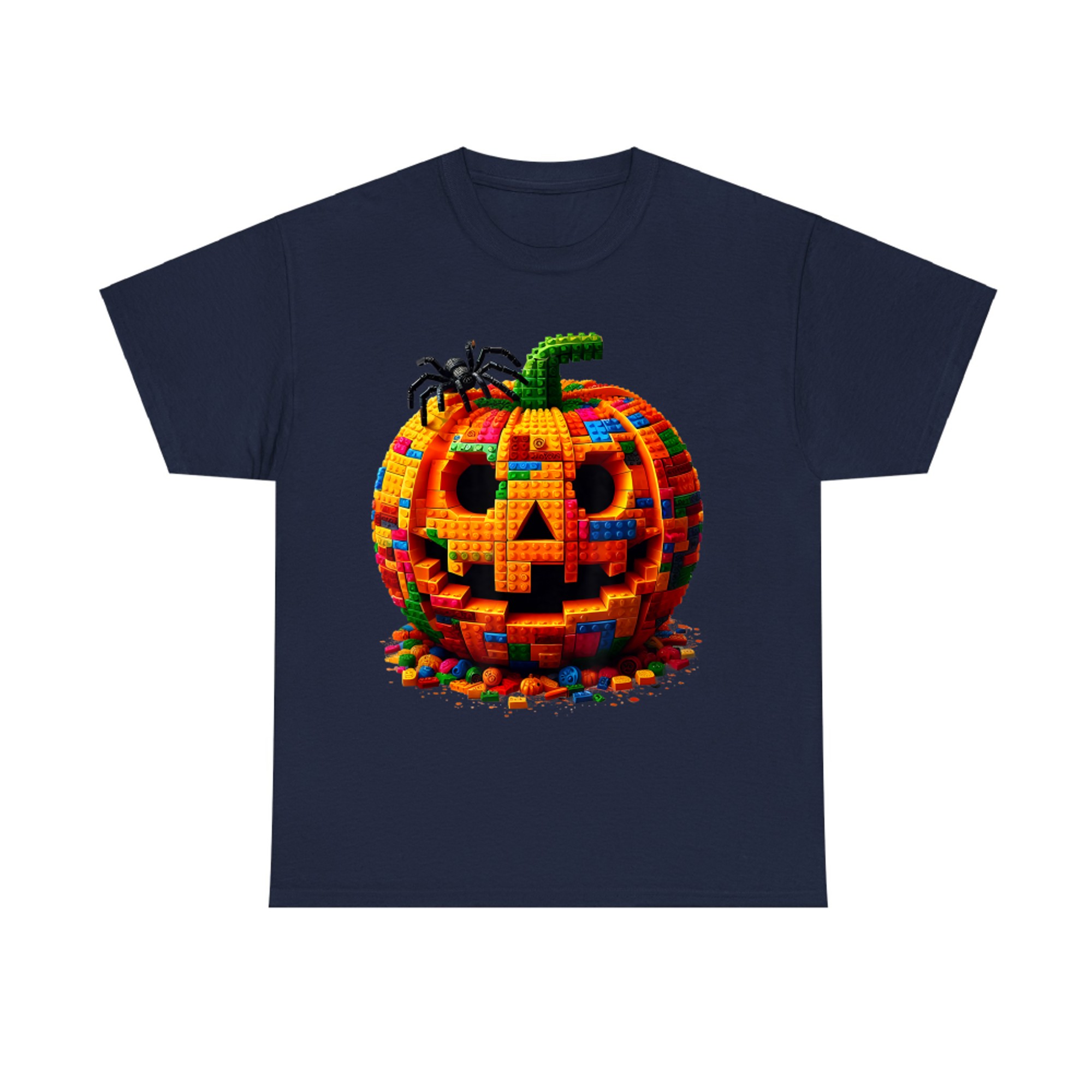 Brick Pumpkin Jack-O’-Lantern Halloween Builder T-Shirt
