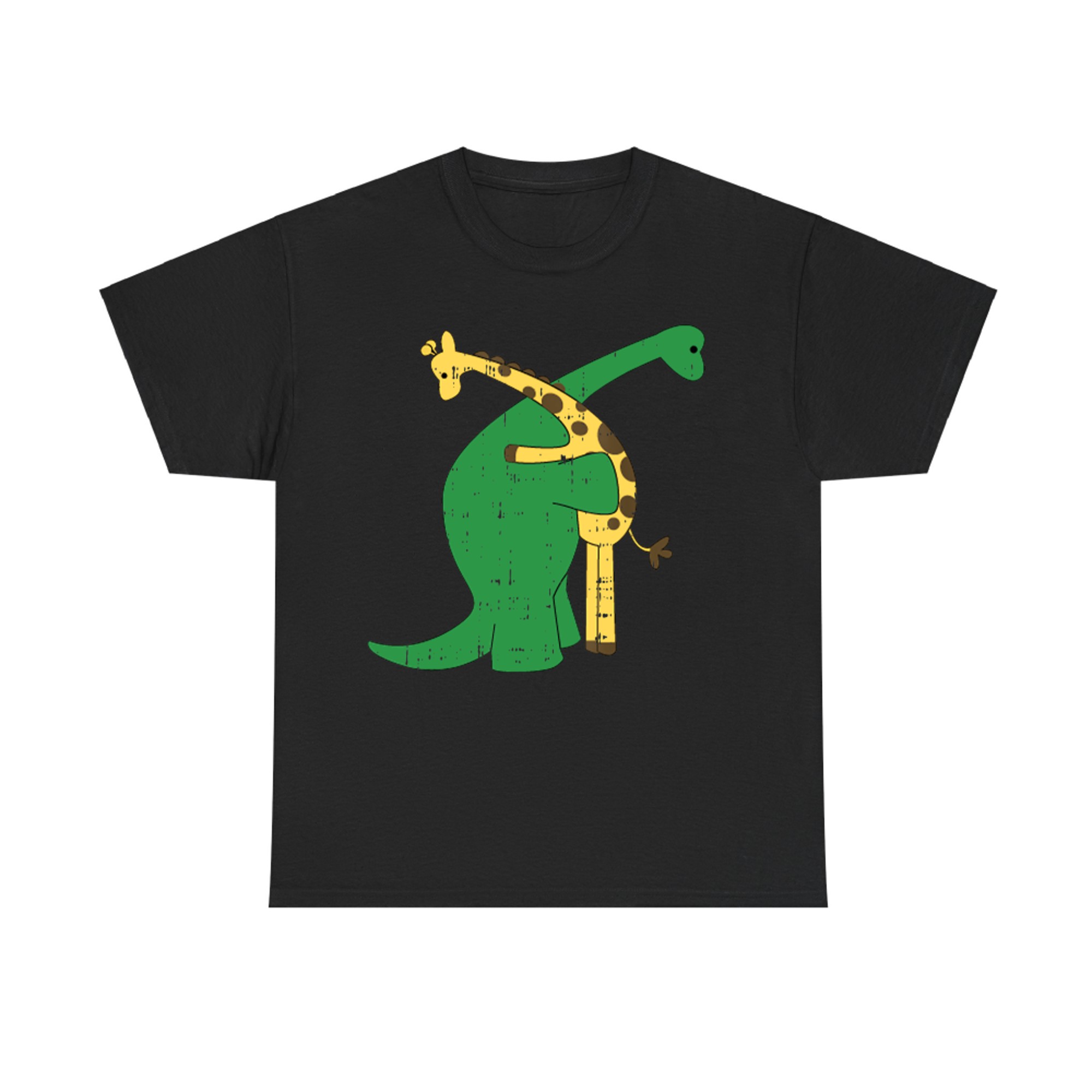 Funny Giraffe Dinosaur Hug Love Dino Animals Safari Halloween T-Shirt