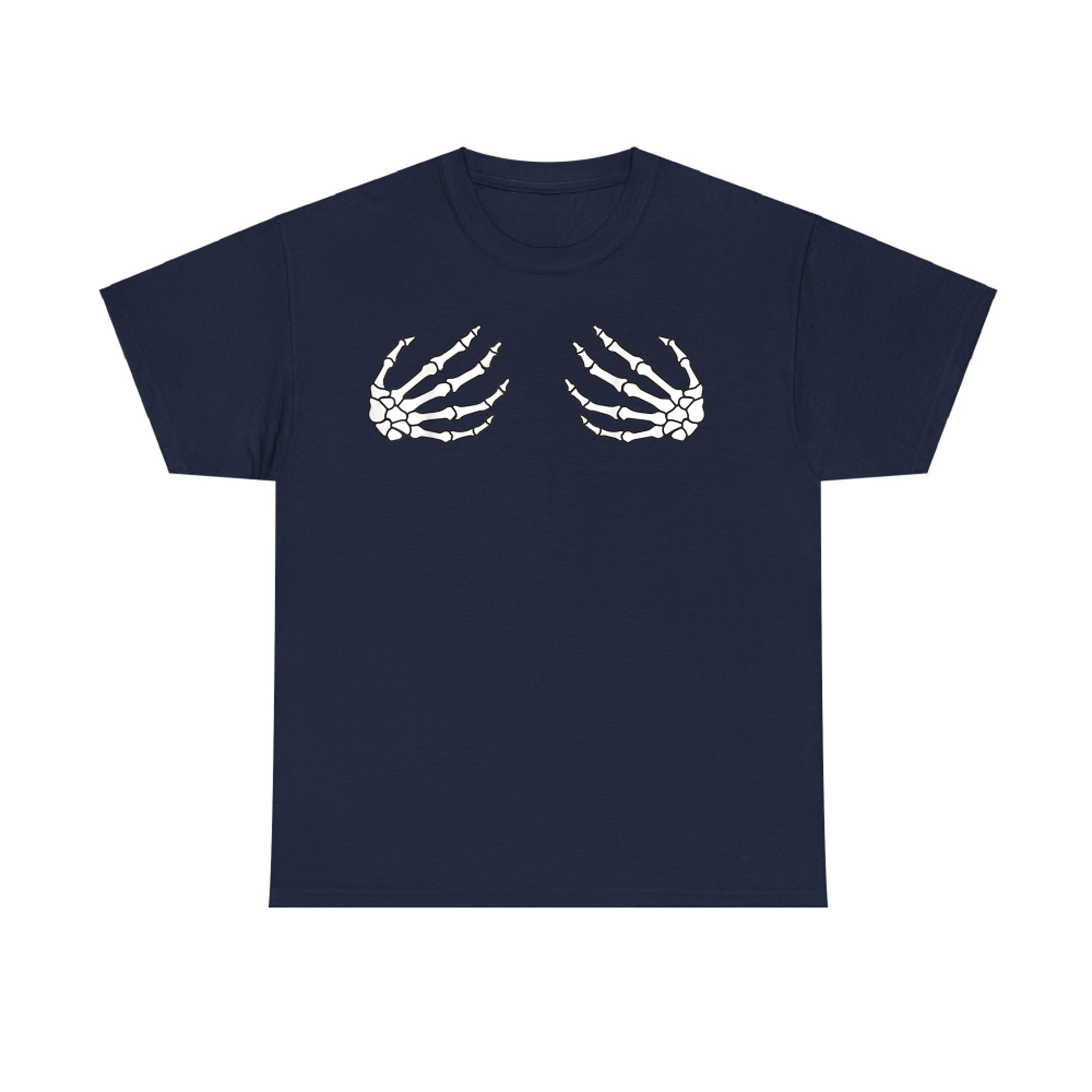Funny Skeleton Hands Boob Halloween Women’s Spooky T-Shirt