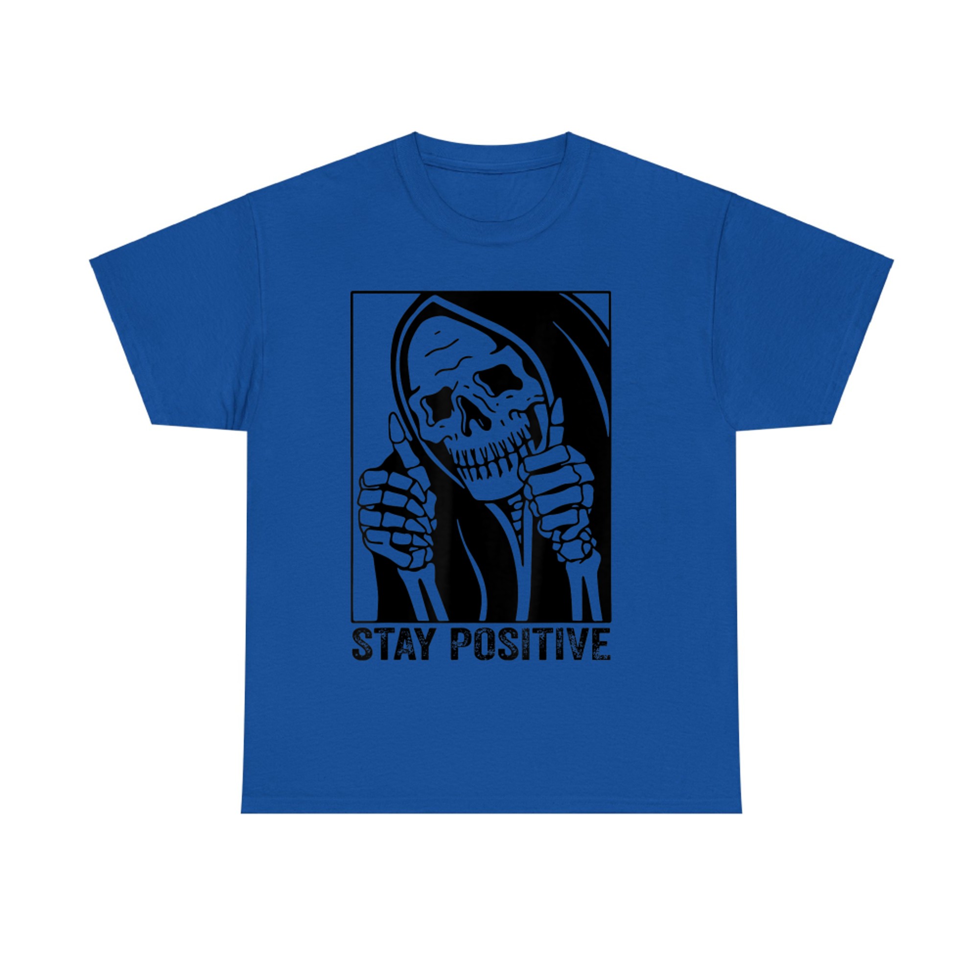 Funny Stay Positive Grim Reaper Skeleton Jail Halloween T-Shirt
