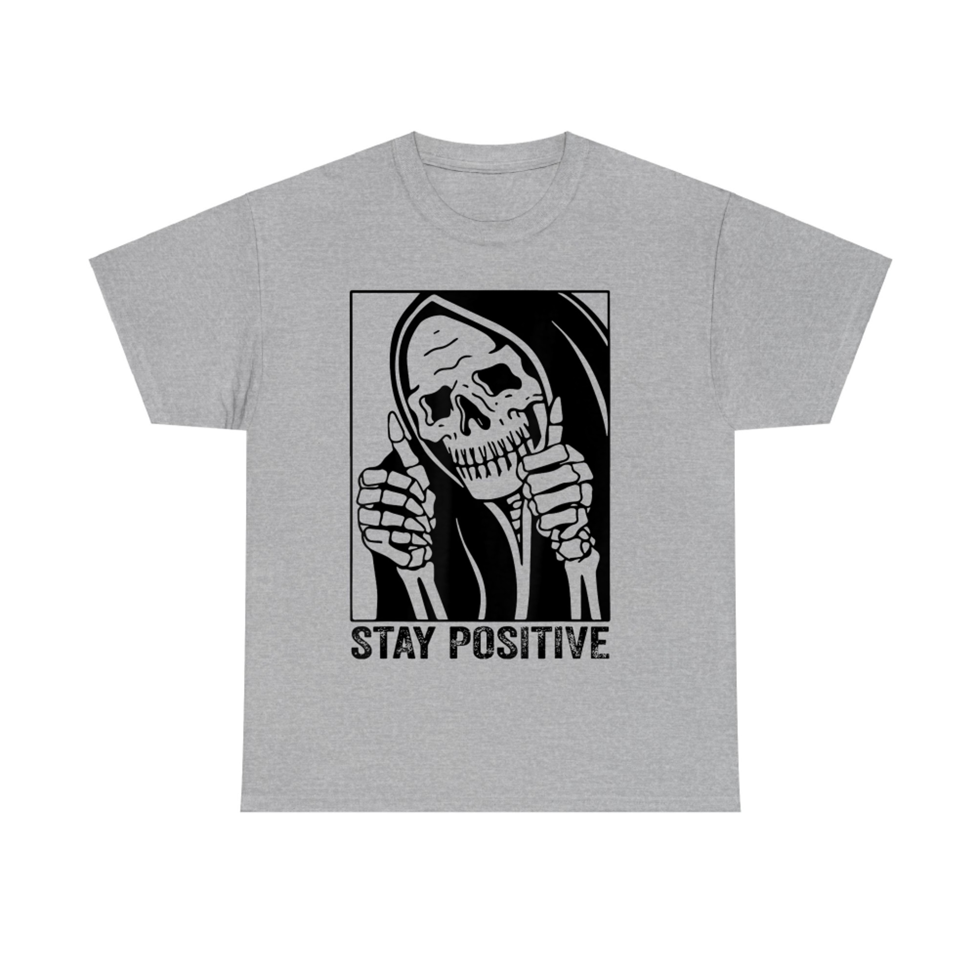 Funny Stay Positive Grim Reaper Skeleton Jail Halloween T-Shirt