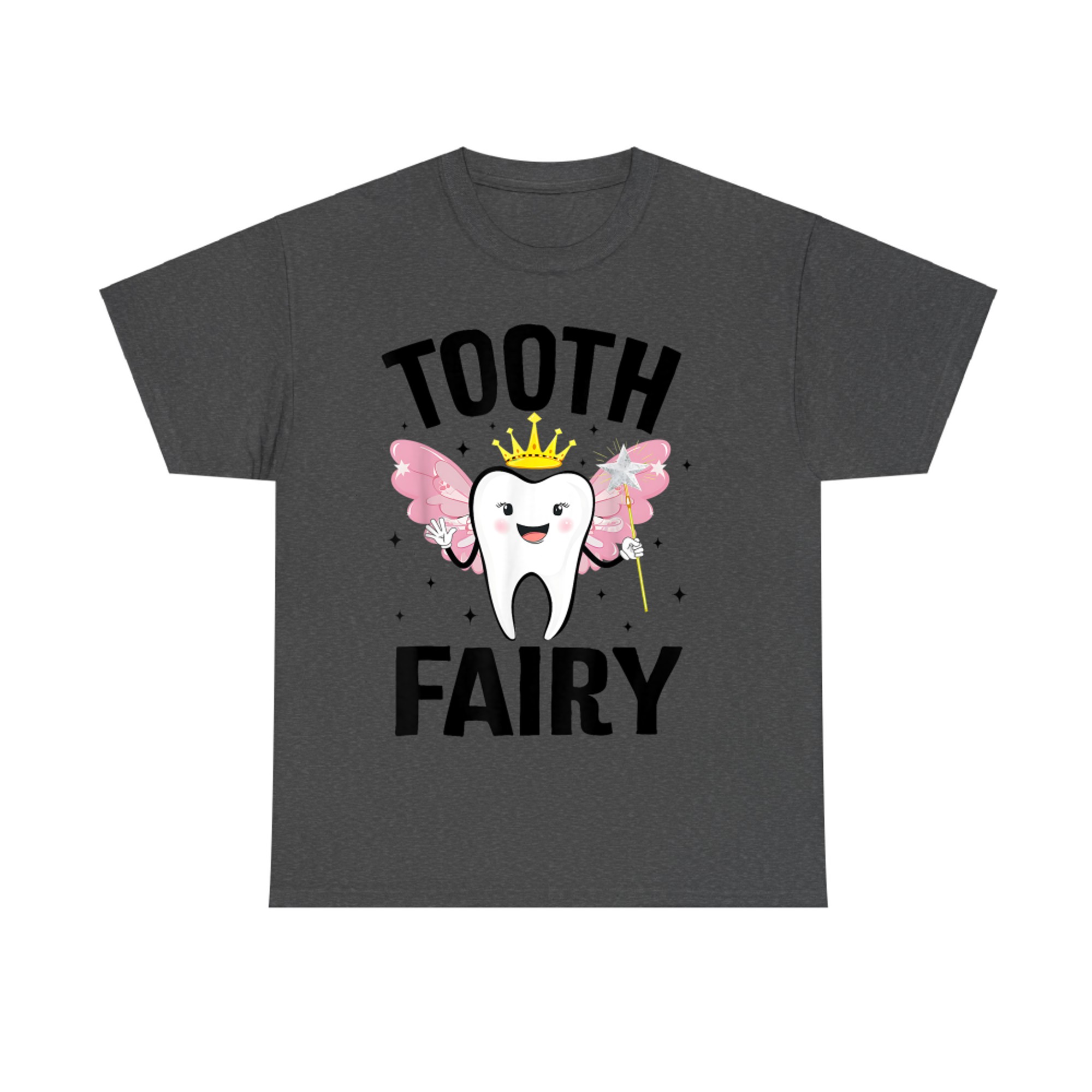 Funny Tooth Fairy Costume Cute Cartoon Crown Wings T-Shirt