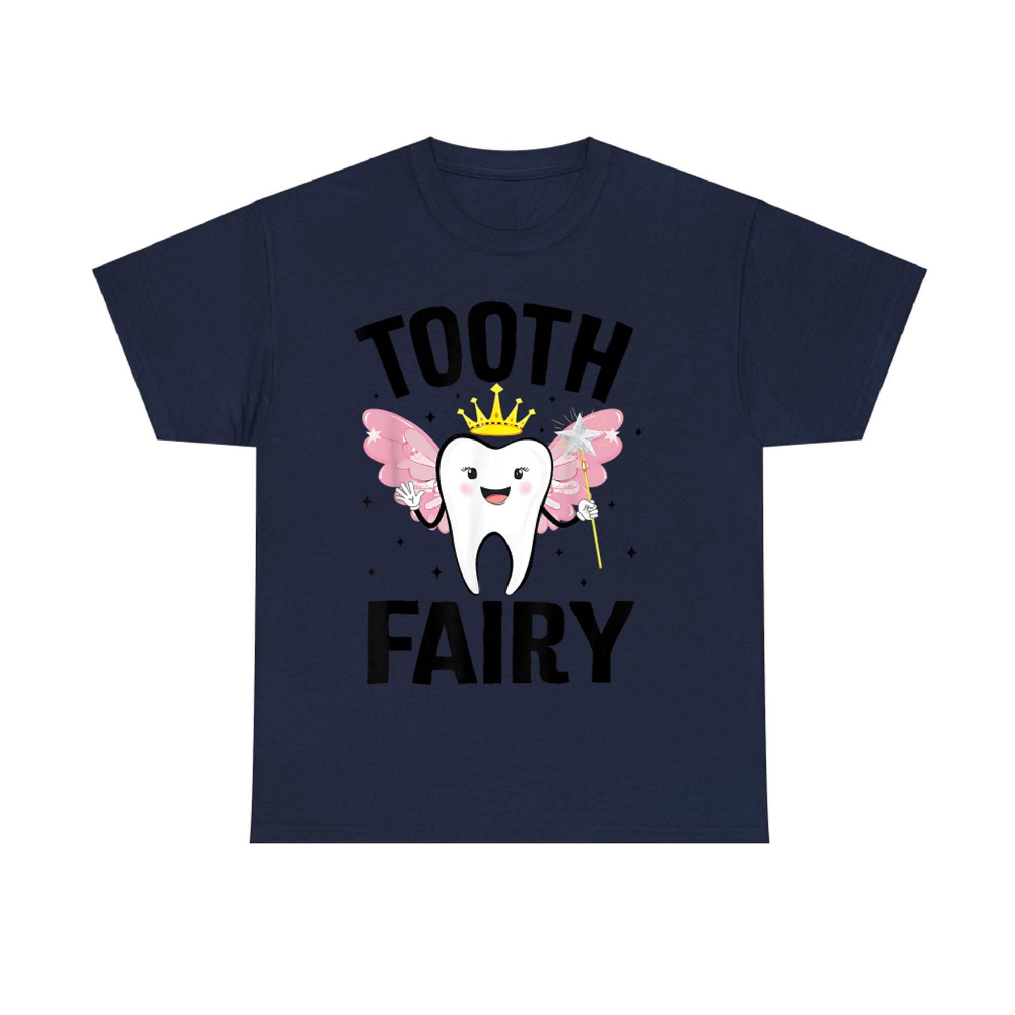 Funny Tooth Fairy Costume Cute Cartoon Crown Wings T-Shirt