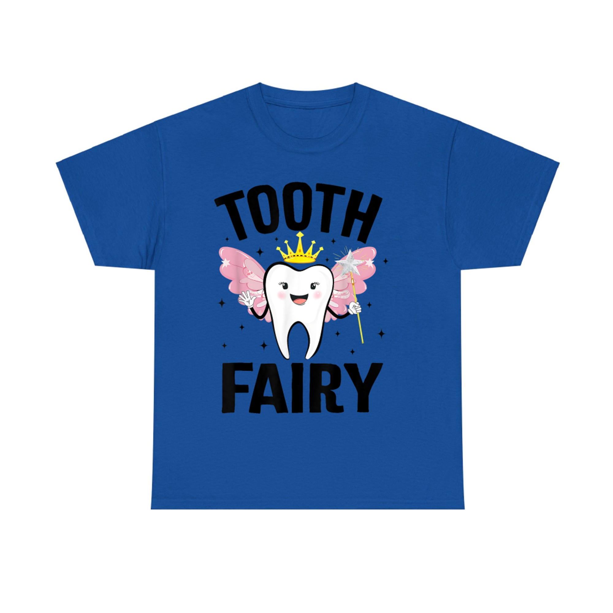 Funny Tooth Fairy Costume Cute Cartoon Crown Wings T-Shirt
