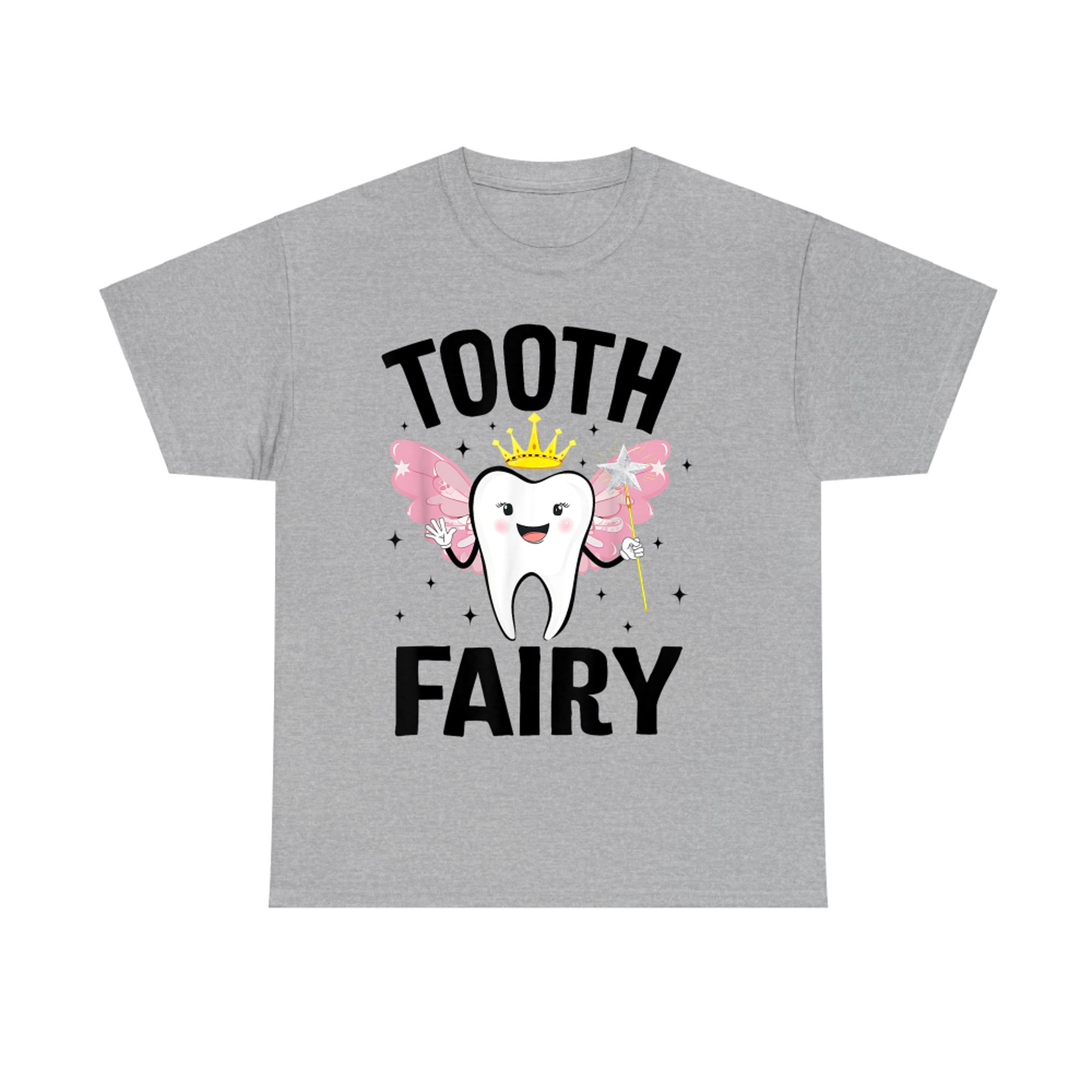 Funny Tooth Fairy Costume Cute Cartoon Crown Wings T-Shirt