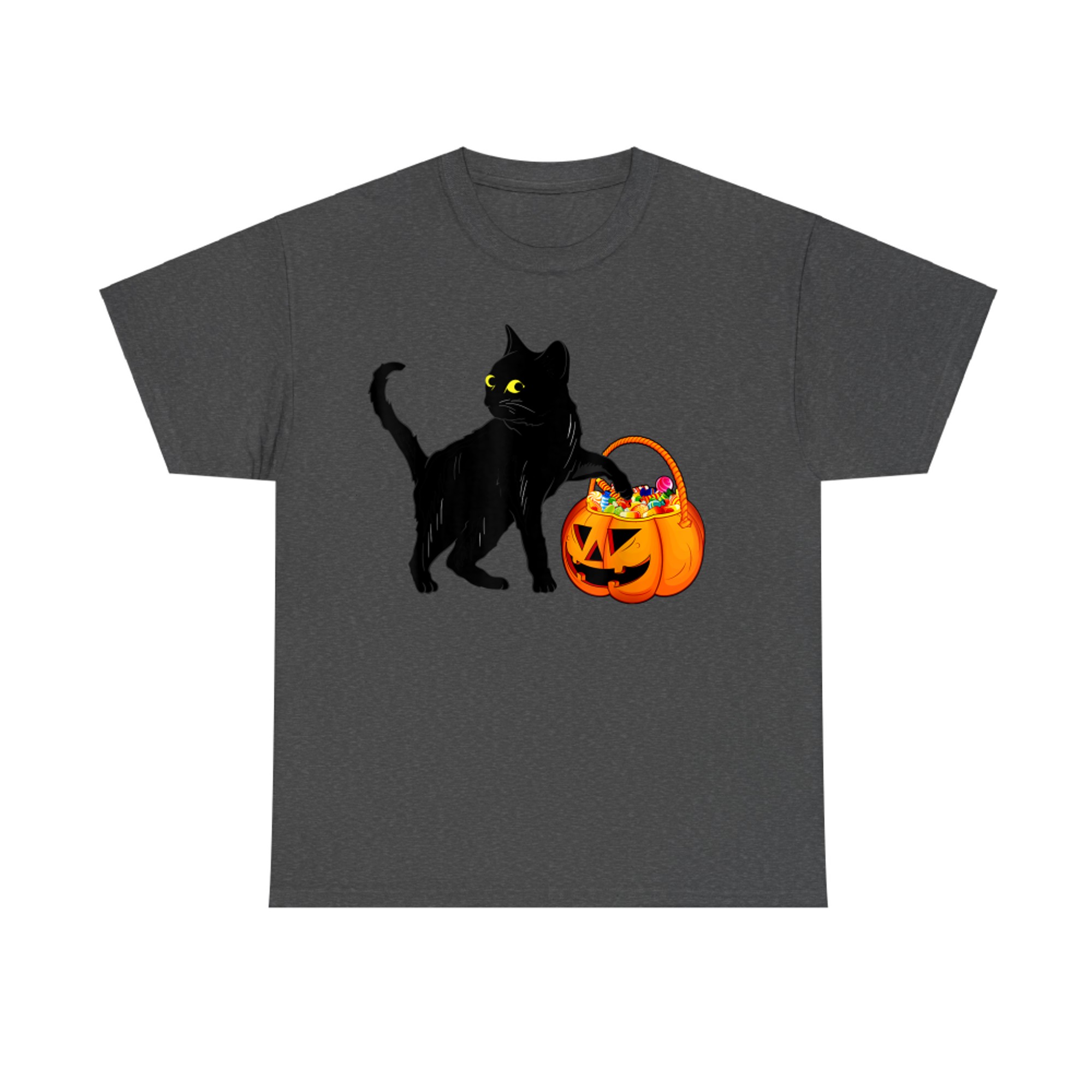 Halloween Black Cat Jack O' Lantern Pumpkin Sweet Candy T-Shirt