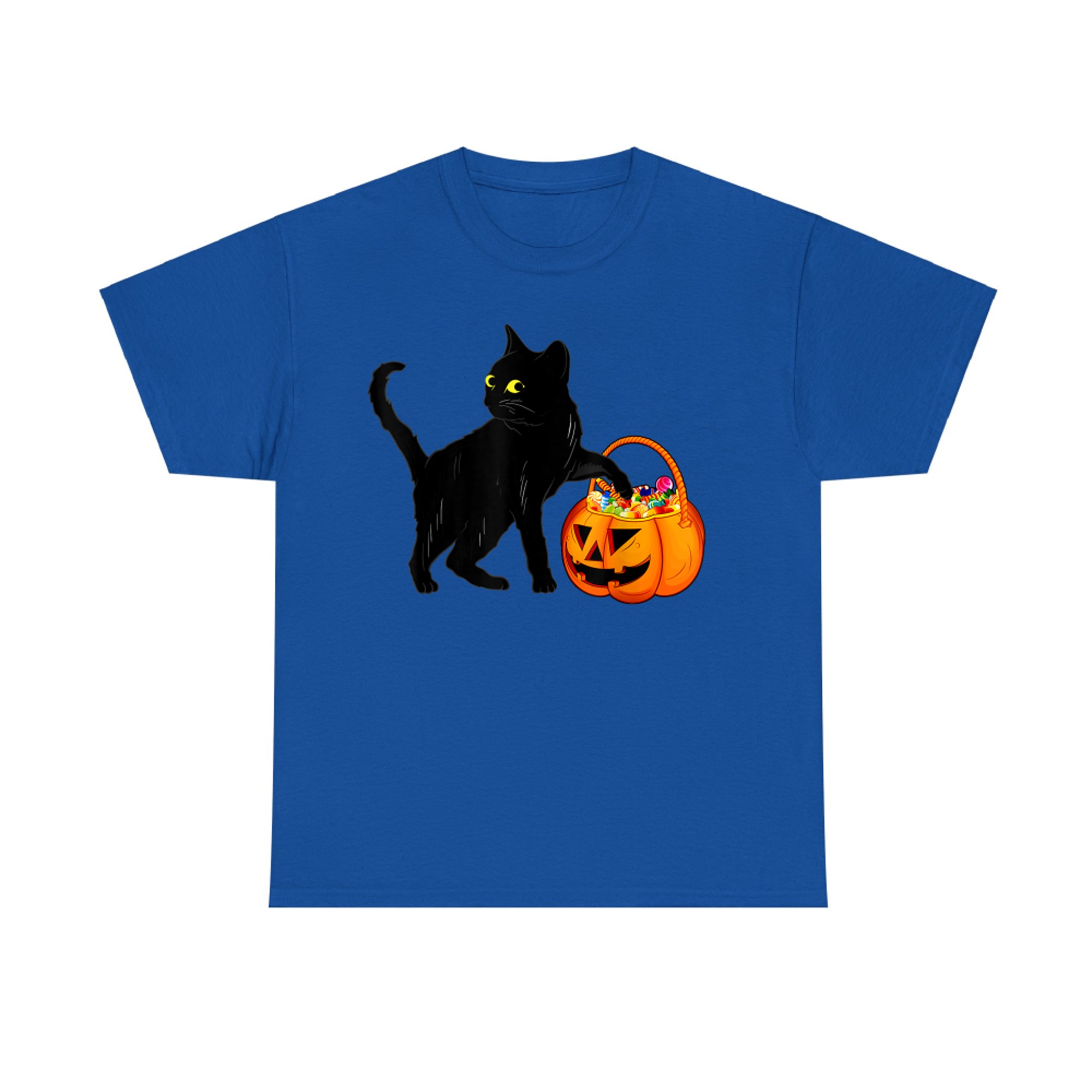 Halloween Black Cat Jack O' Lantern Pumpkin Sweet Candy T-Shirt