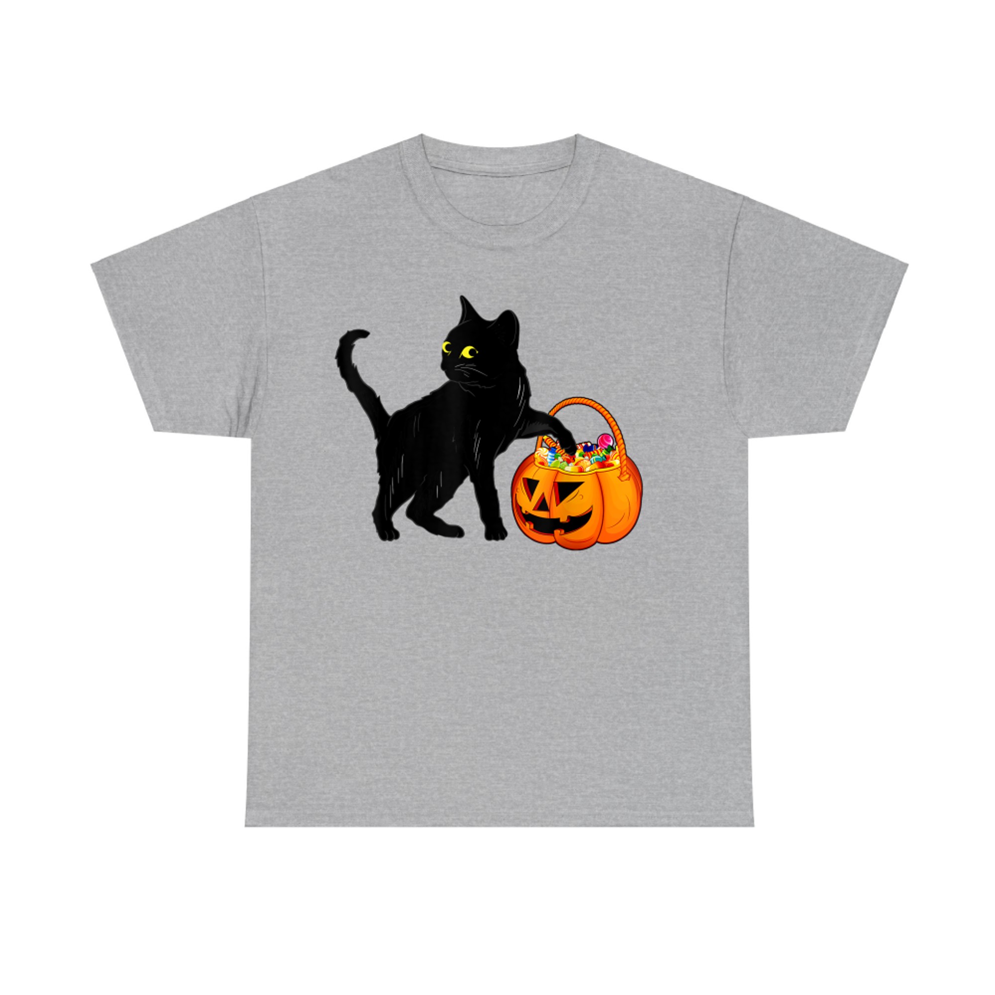 Halloween Black Cat Jack O' Lantern Pumpkin Sweet Candy T-Shirt