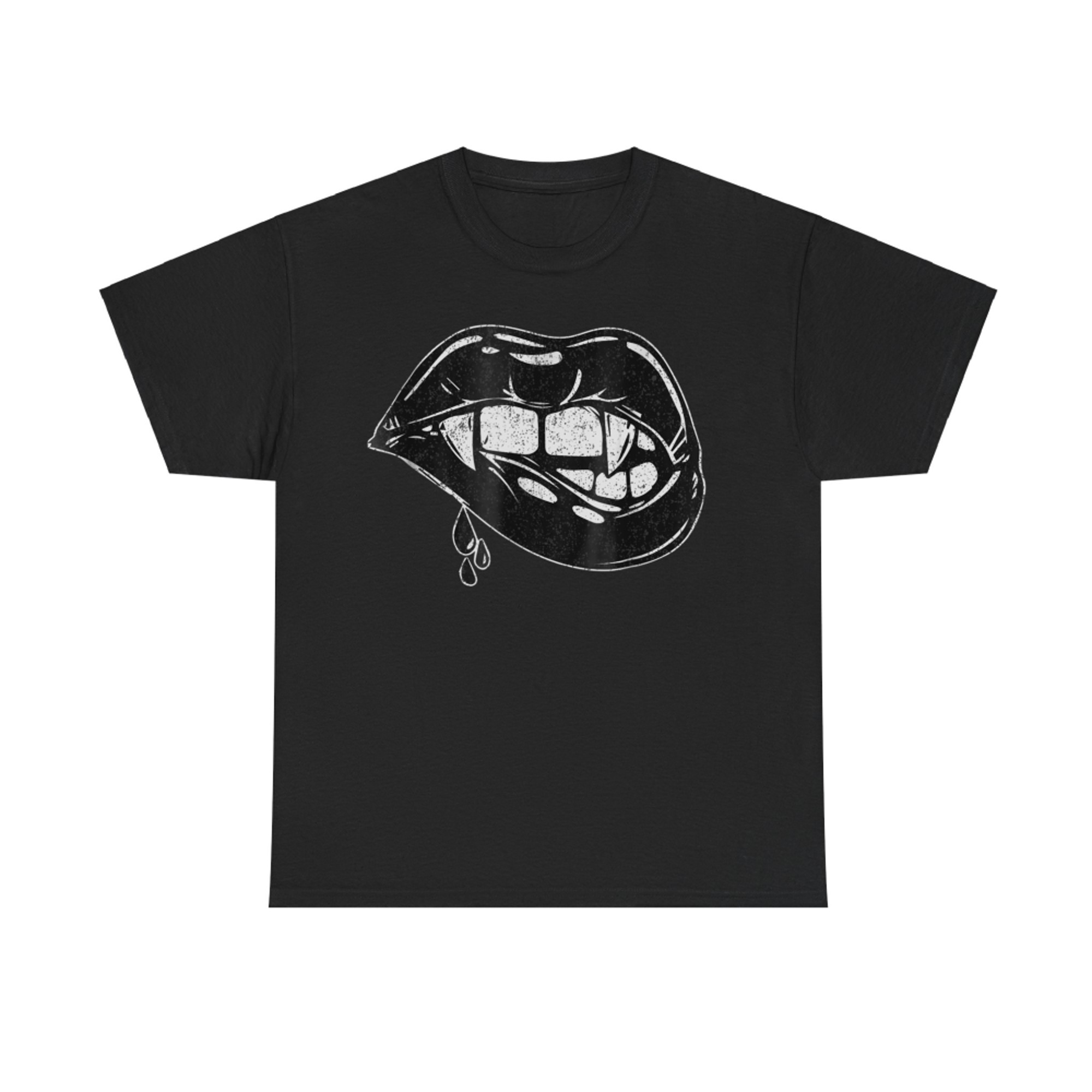 Halloween Vampire Fangs Female Lips Blood T-Shirt