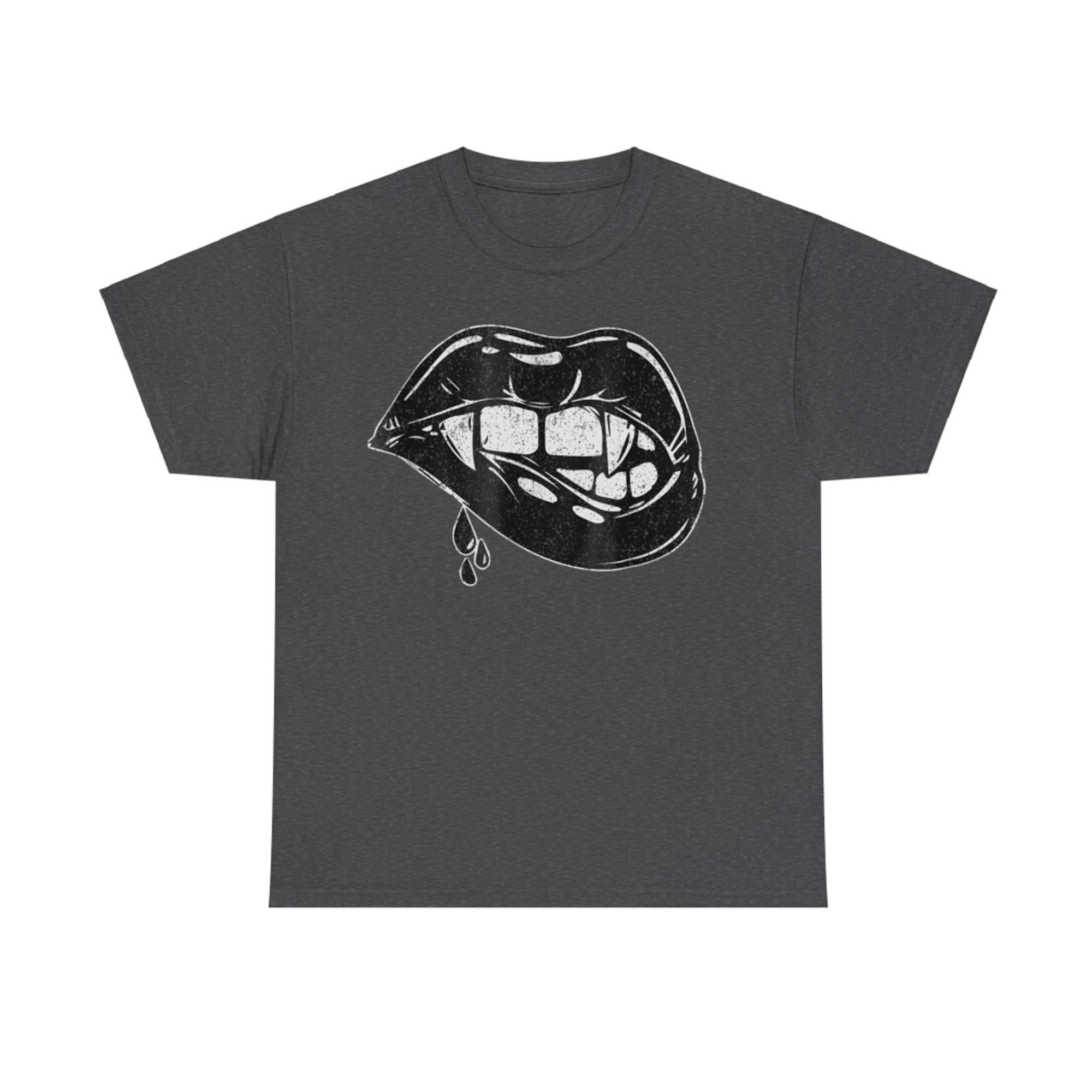 Halloween Vampire Fangs Female Lips Blood T-Shirt