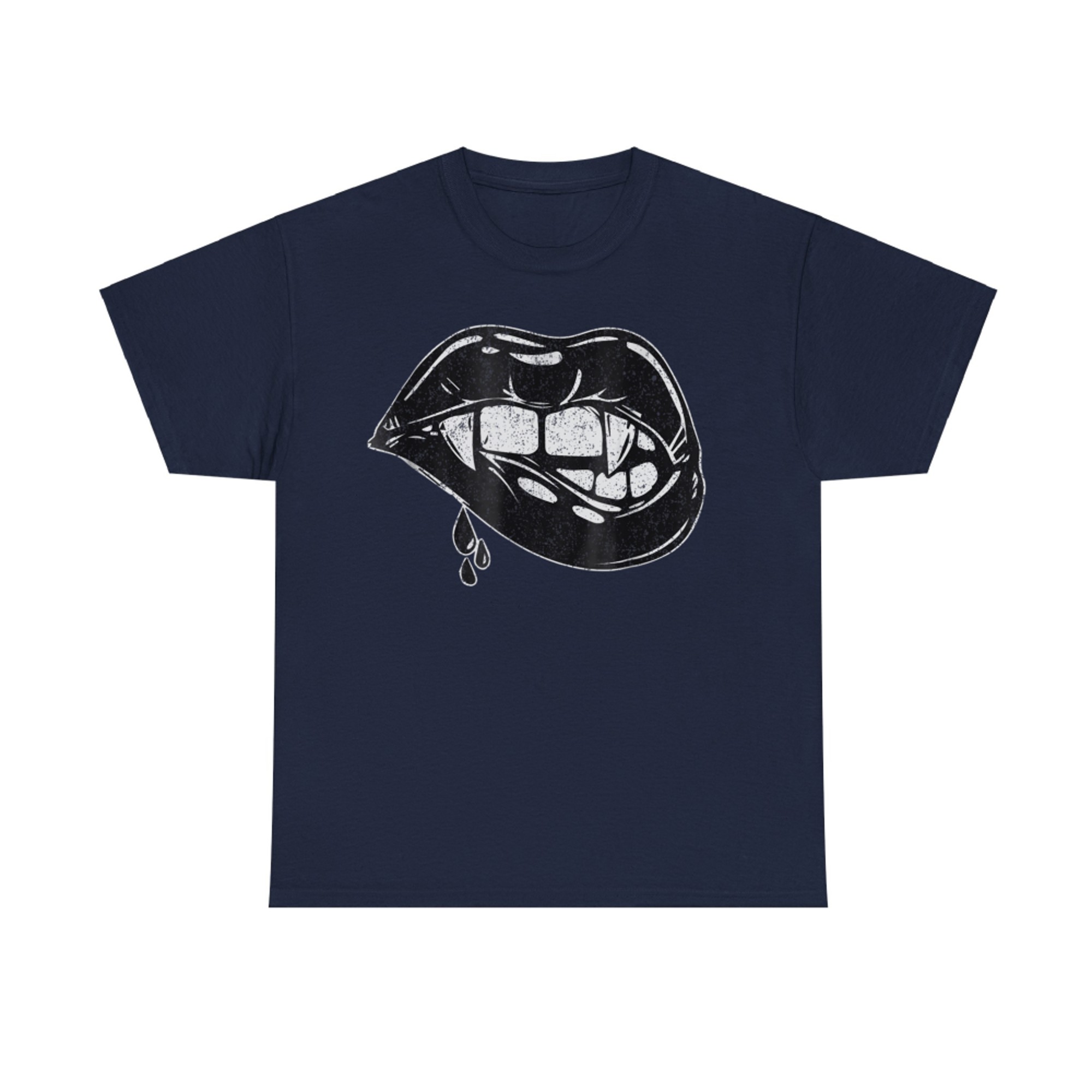 Halloween Vampire Fangs Female Lips Blood T-Shirt