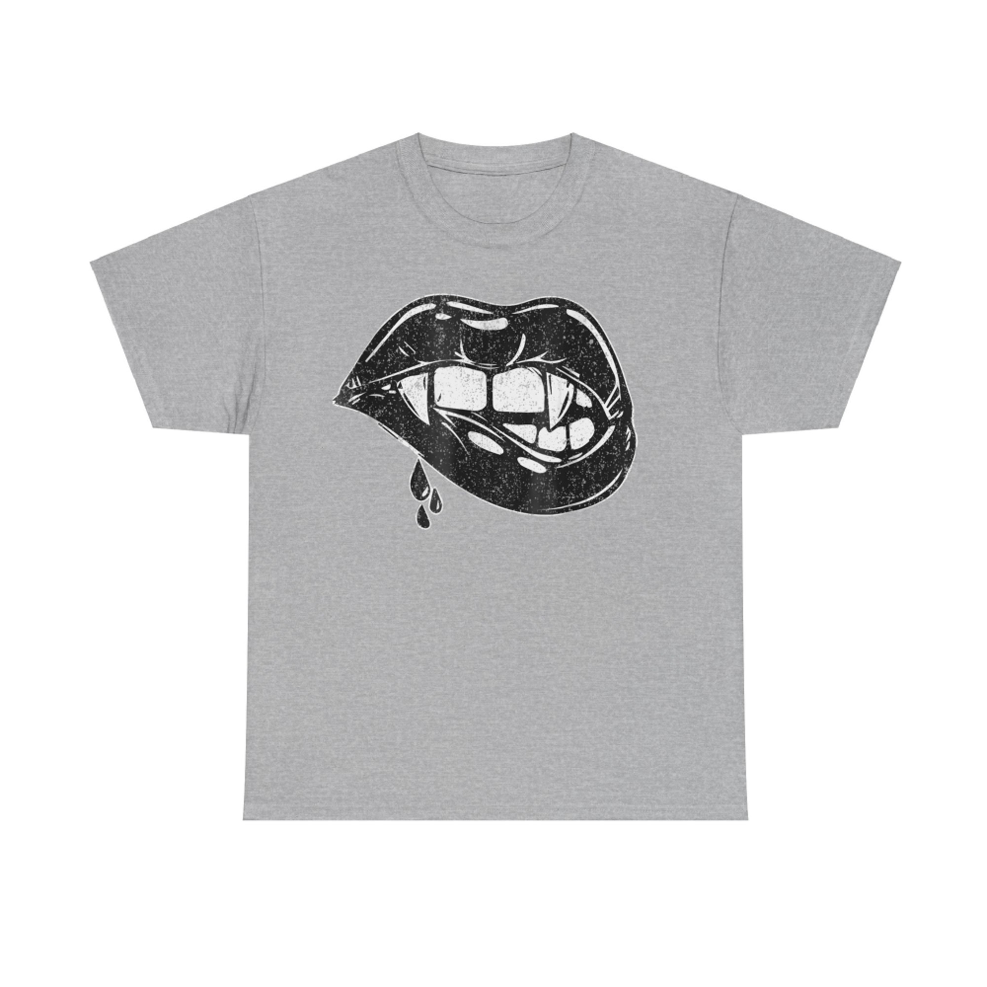 Halloween Vampire Fangs Female Lips Blood T-Shirt