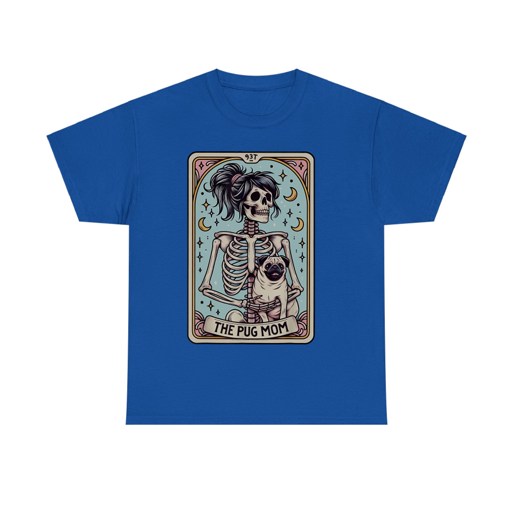 Witchy Skeleton Pug Mom Tarot Halloween T-Shirt
