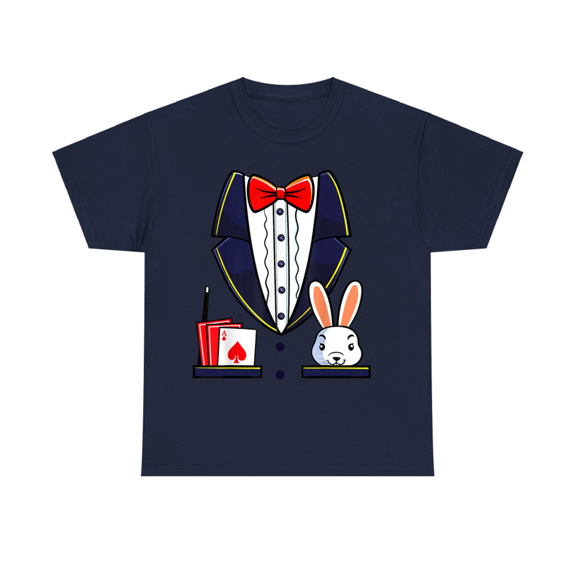 Funny Halloween Magician Costume Tuxedo Rabbit Cards T-Shirt
