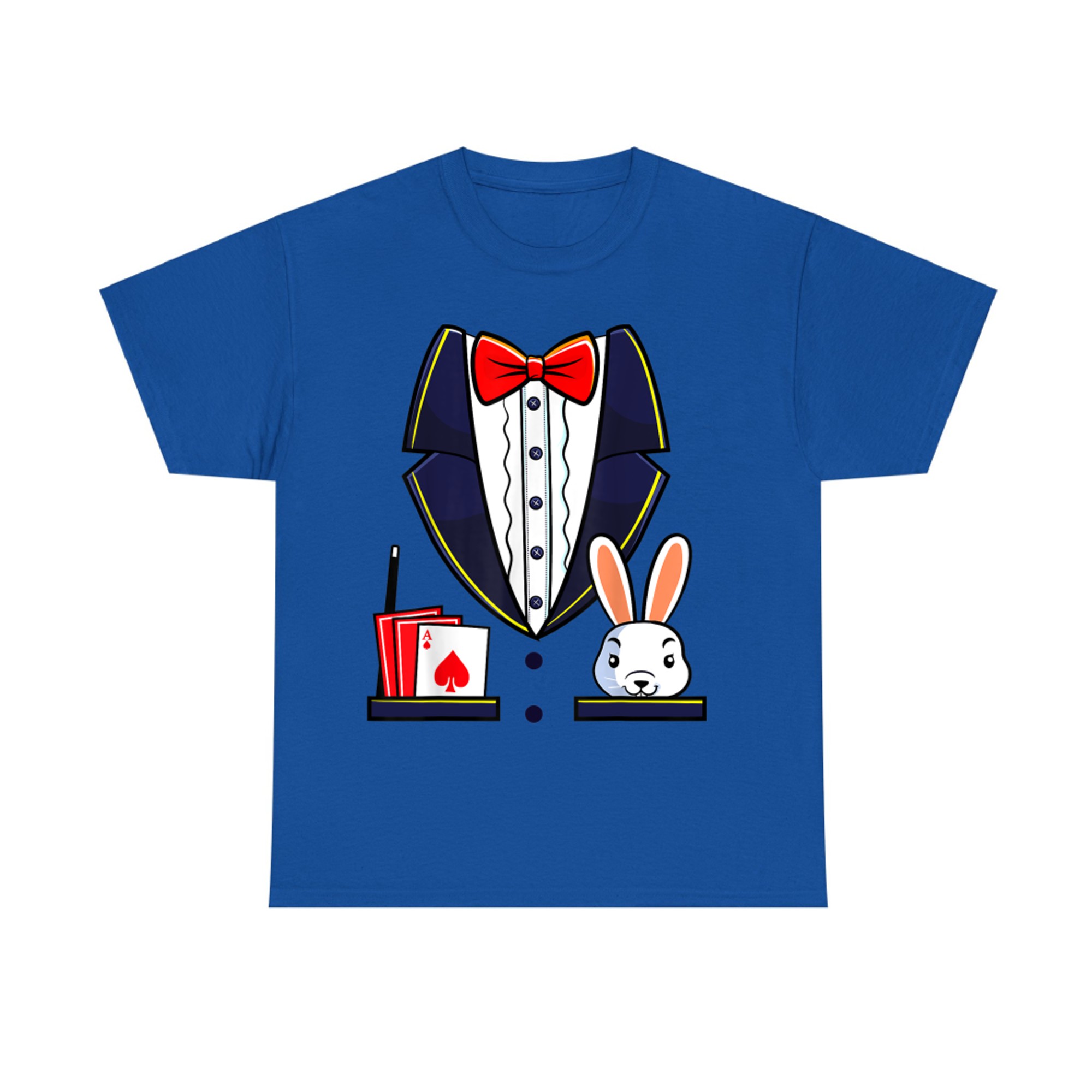 Funny Halloween Magician Costume Tuxedo Rabbit Cards T-Shirt