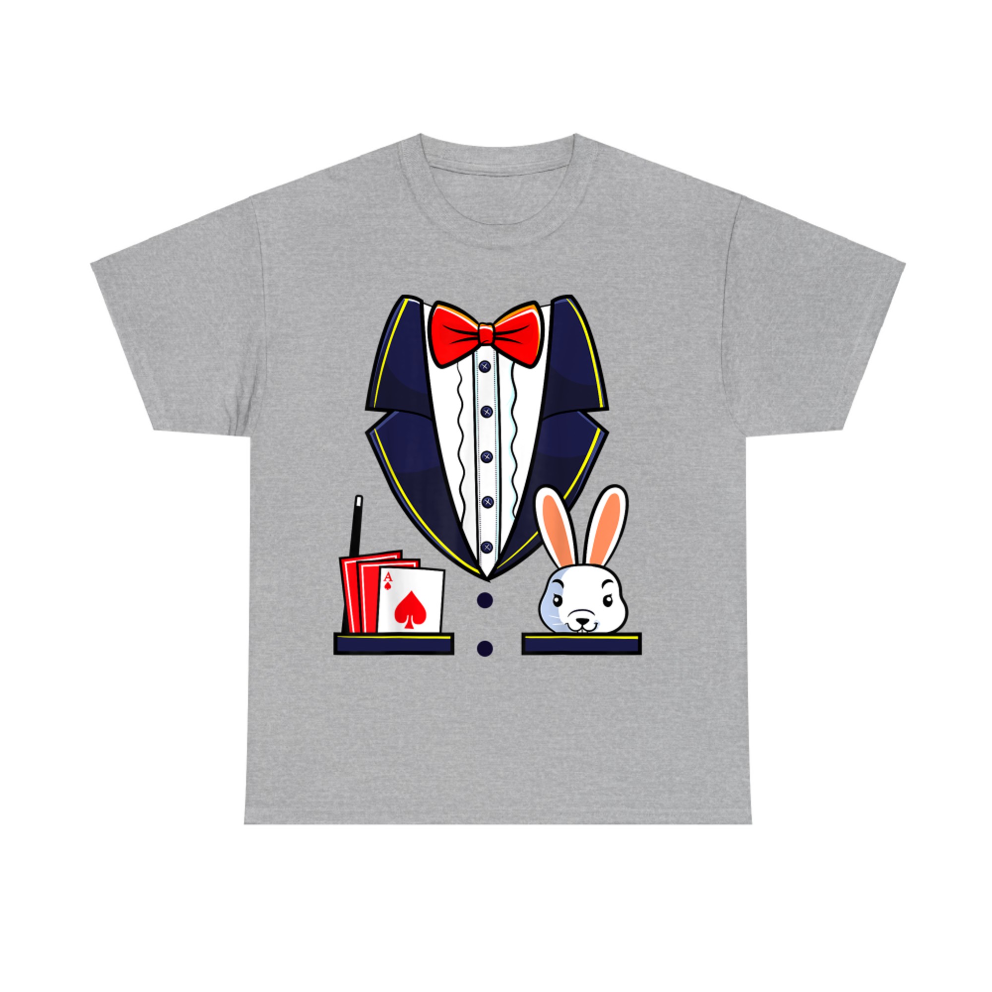 Funny Halloween Magician Costume Tuxedo Rabbit Cards T-Shirt