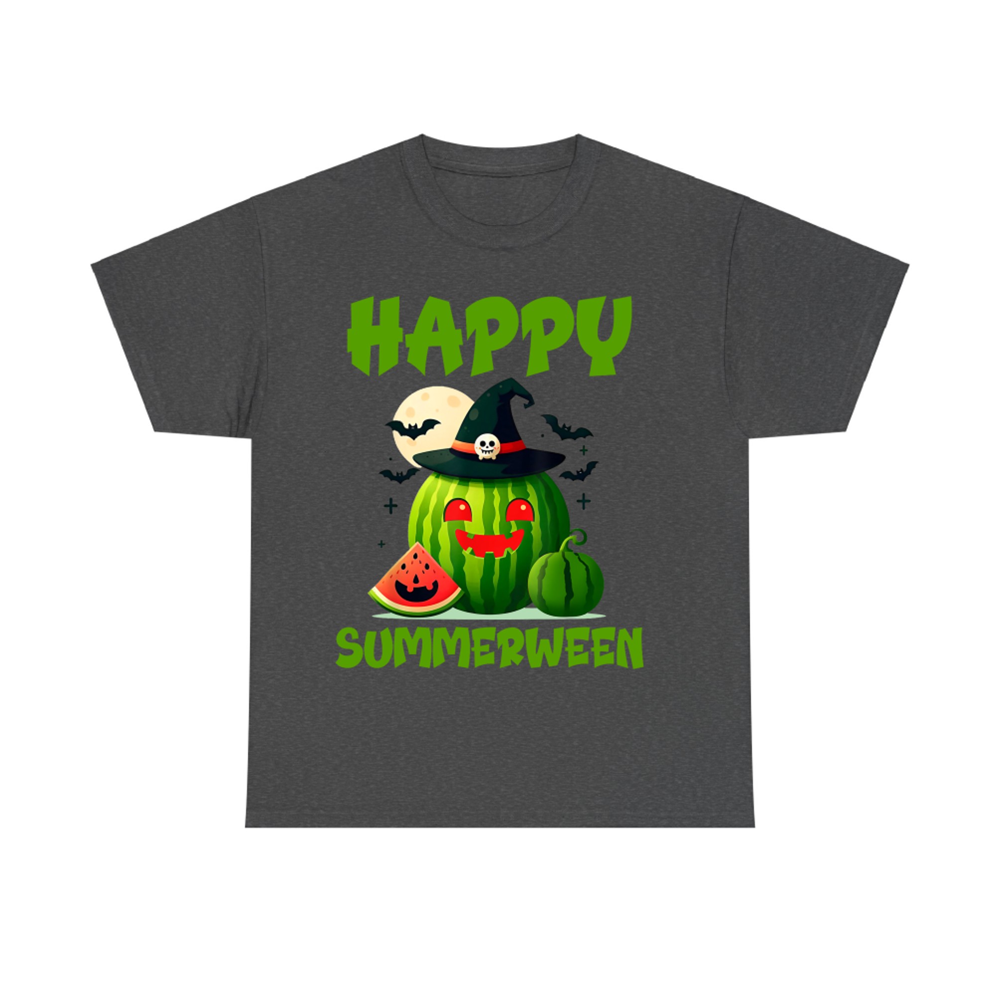 Happy Summerween Funny Watermelon Jack-o'-Lantern Witch T-Shirt