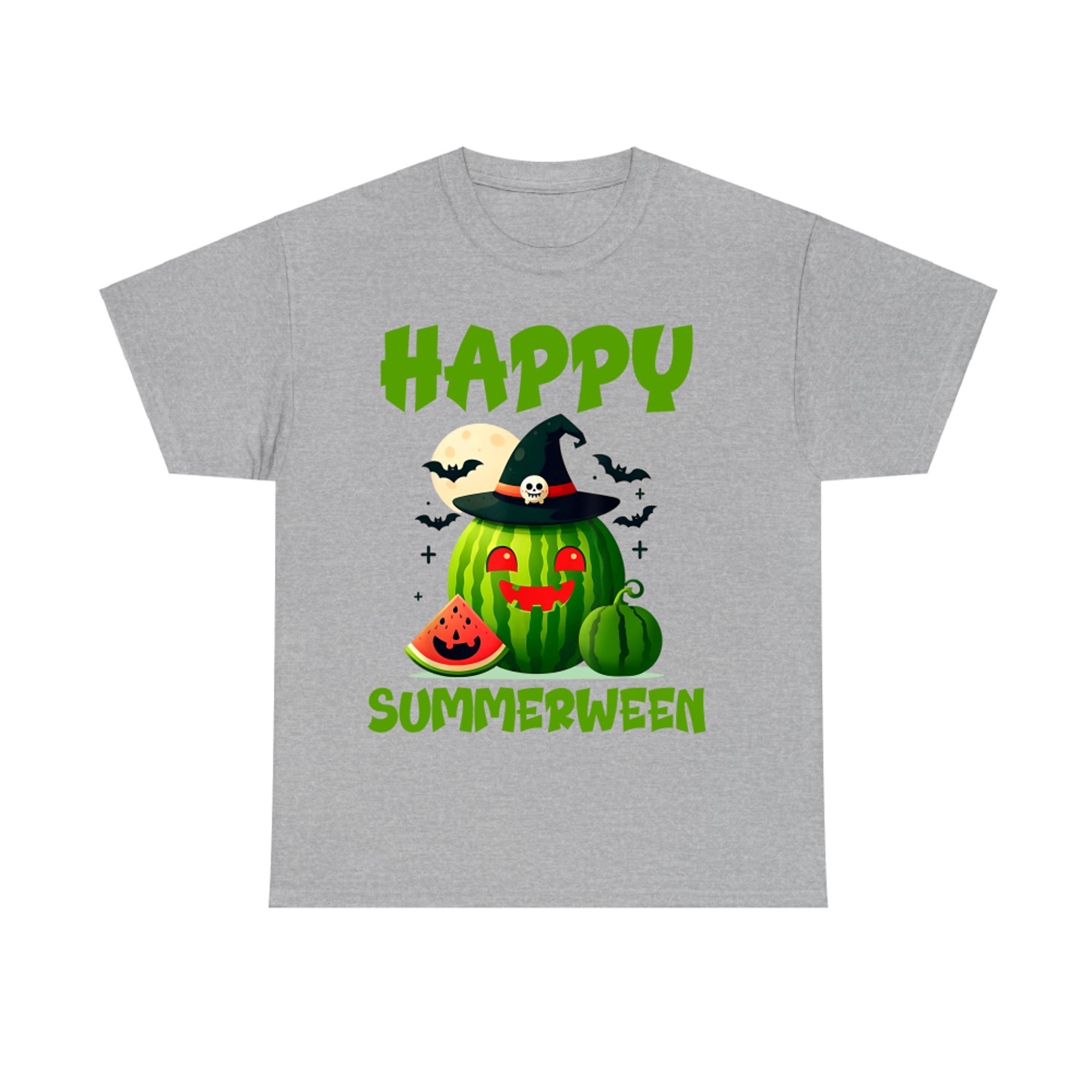 Happy Summerween Funny Watermelon Jack-o'-Lantern Witch T-Shirt