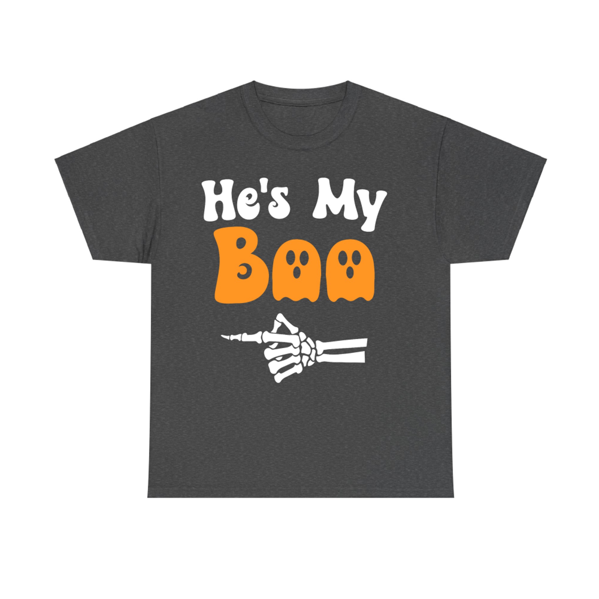He’s My Boo Matching Halloween Cute Couple Skeleton Ghost T-Shirt