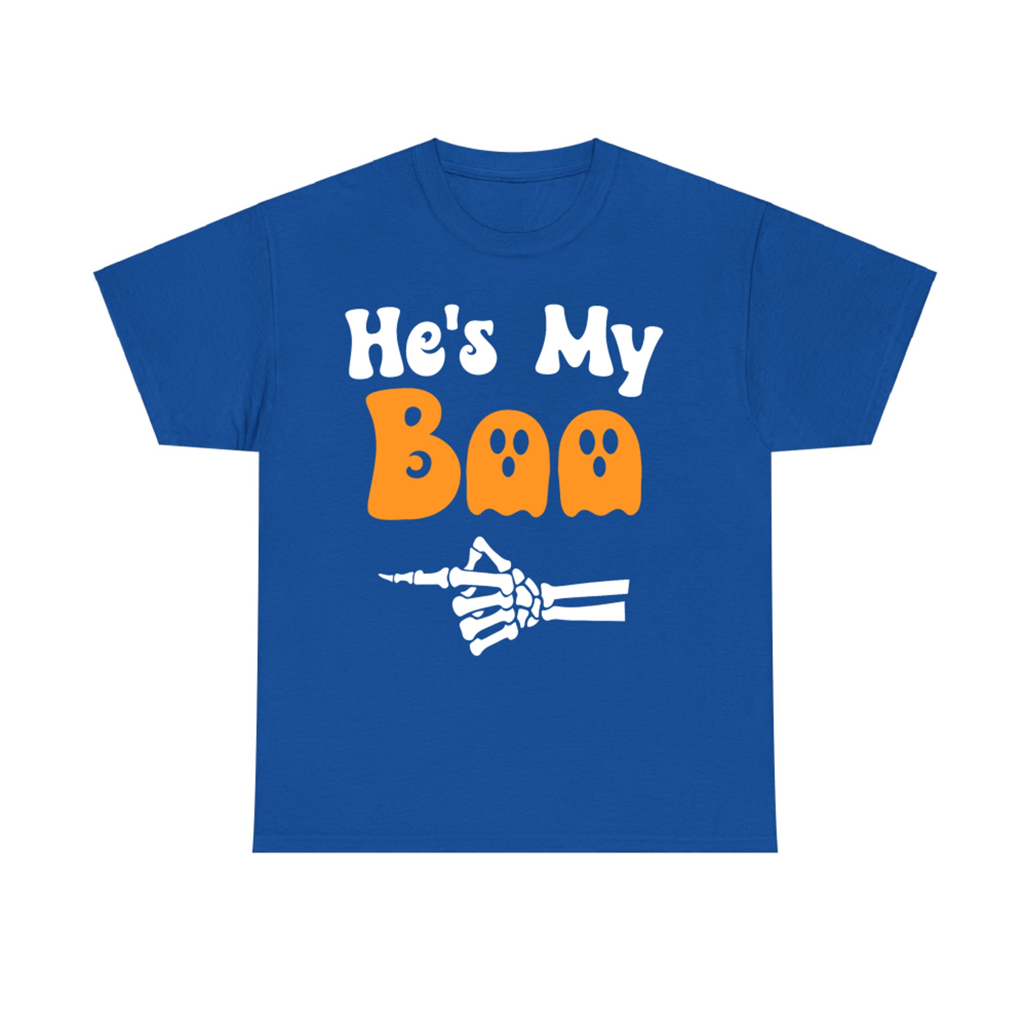 He’s My Boo Matching Halloween Cute Couple Skeleton Ghost T-Shirt