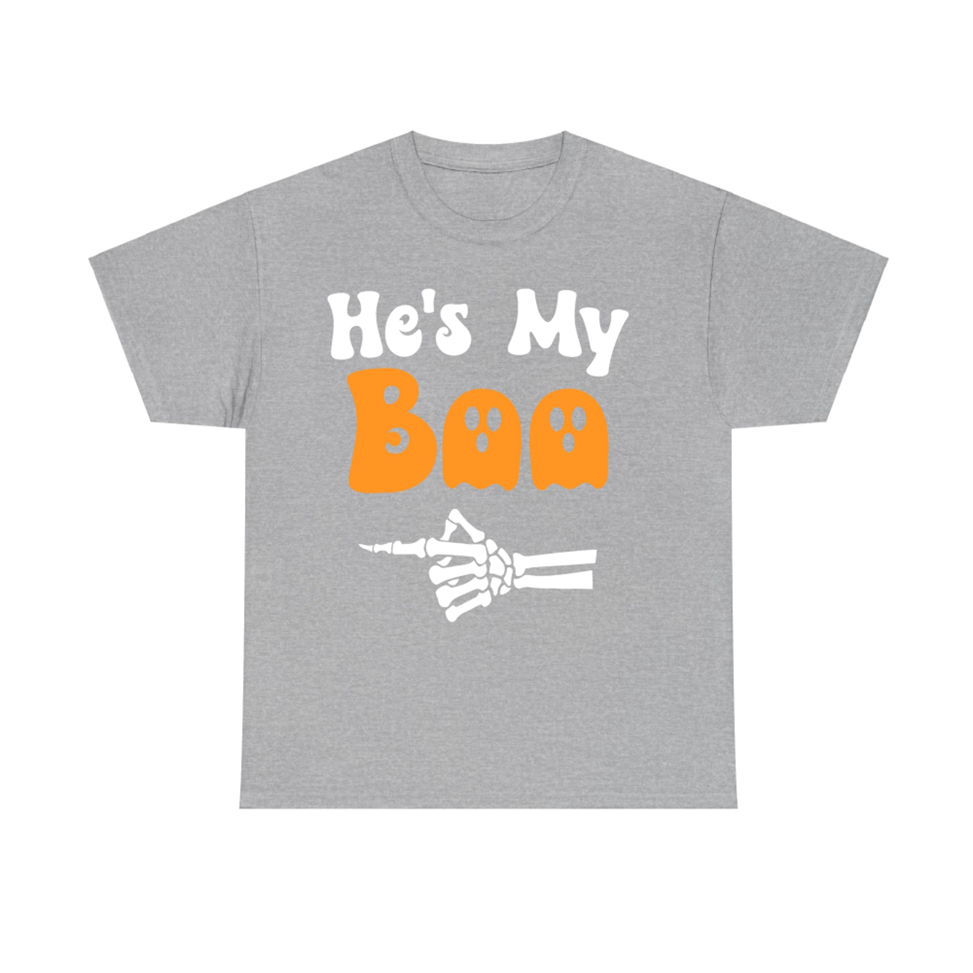 He’s My Boo Matching Halloween Cute Couple Skeleton Ghost T-Shirt