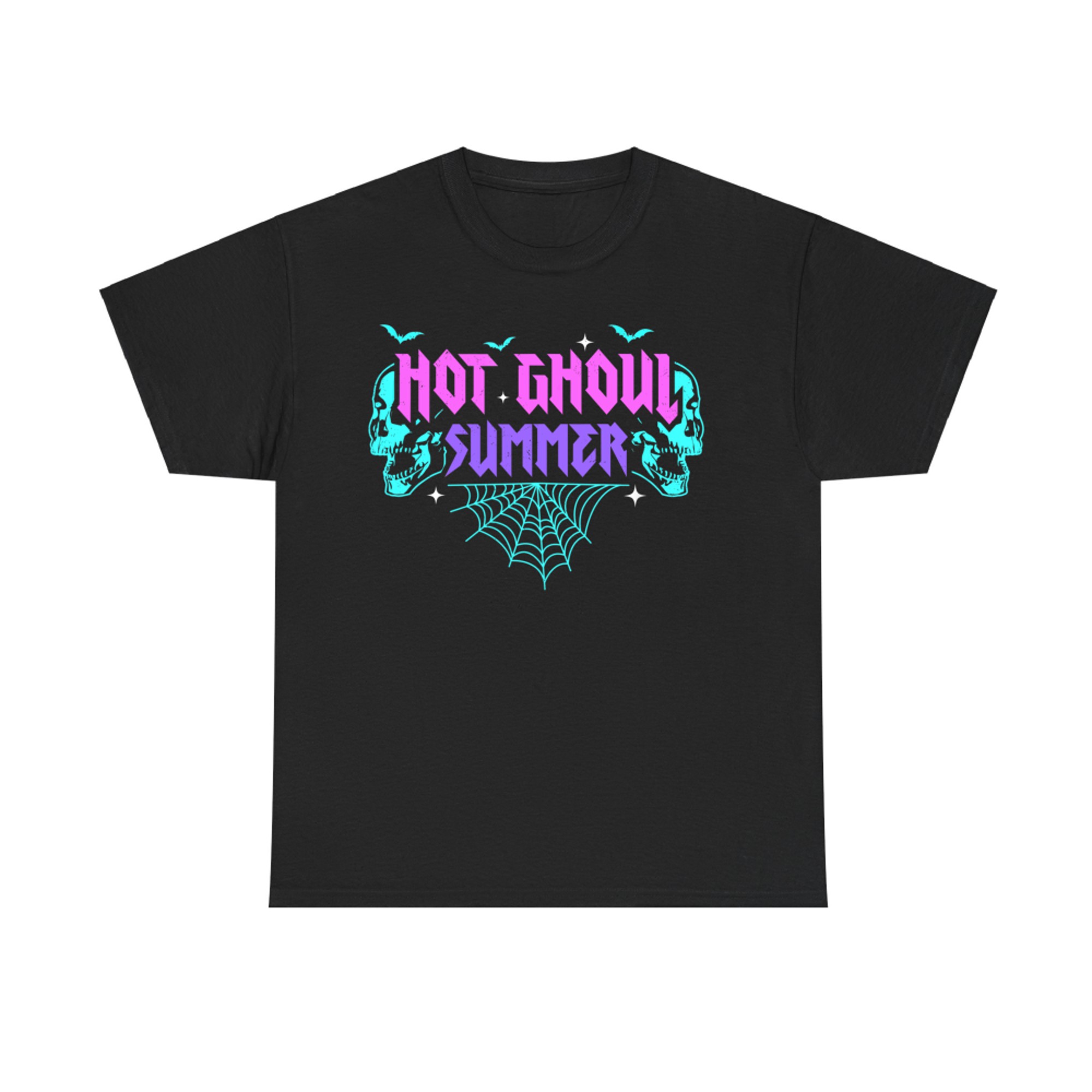 Hot Ghoul Summer Pastel Goth Skull Web Halloween T-Shirt