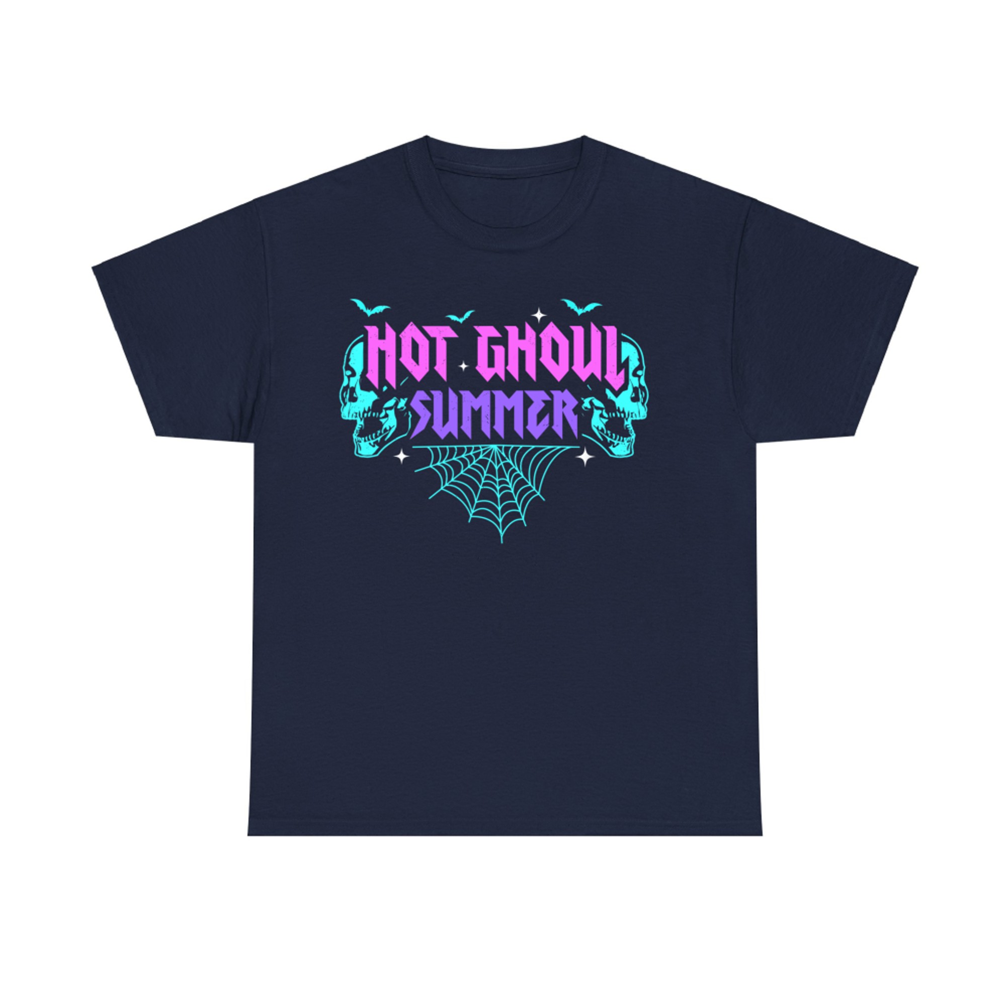 Hot Ghoul Summer Pastel Goth Skull Web Halloween T-Shirt