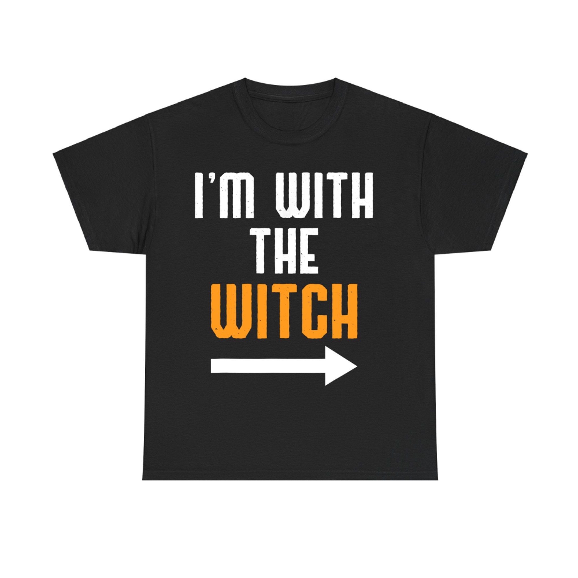I'm With The Witch Funny Halloween Couple Costume T-Shirt
