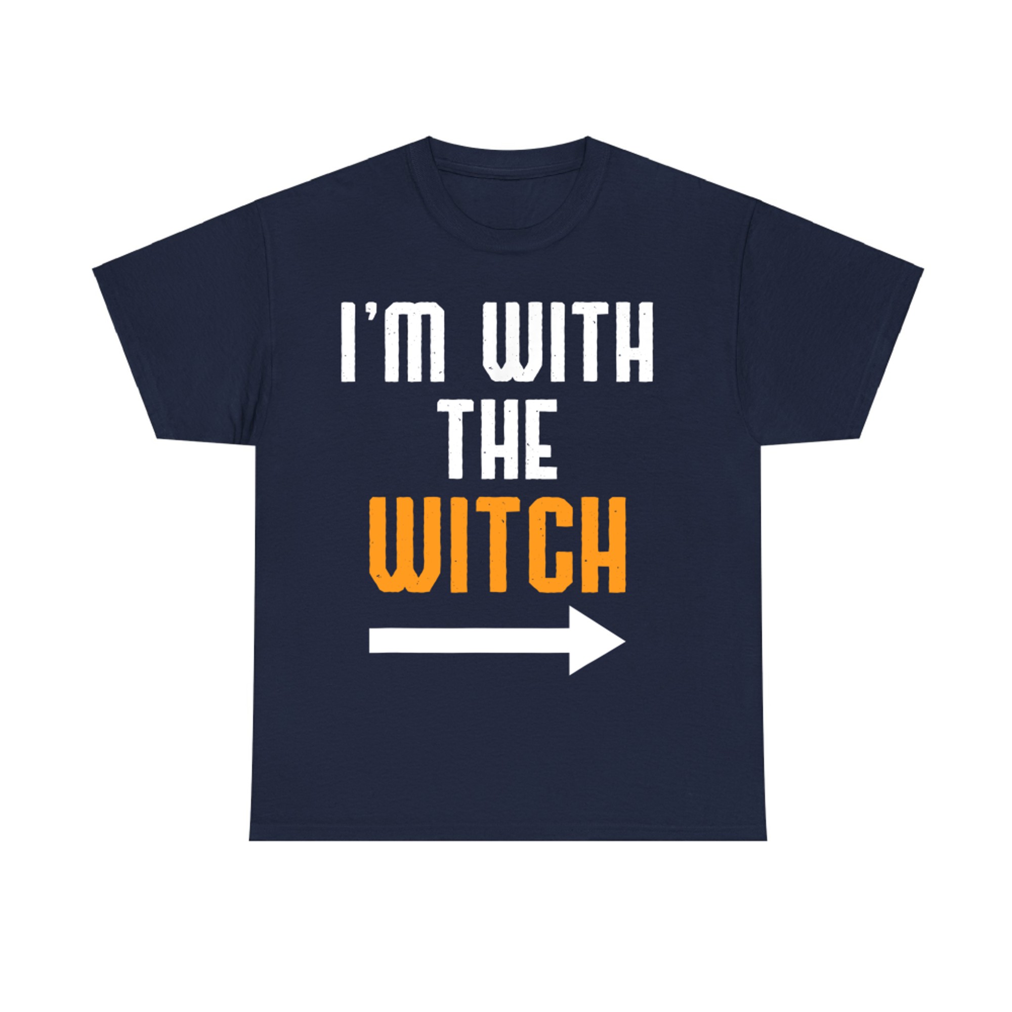 I'm With The Witch Funny Halloween Couple Costume T-Shirt