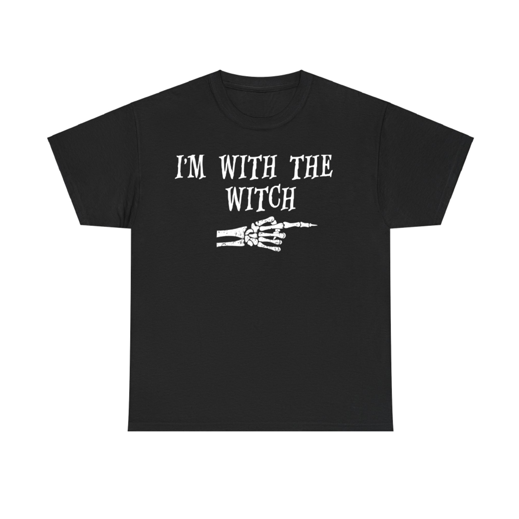 I'm With the Witch Skeleton Hand Halloween Costume T-Shirt