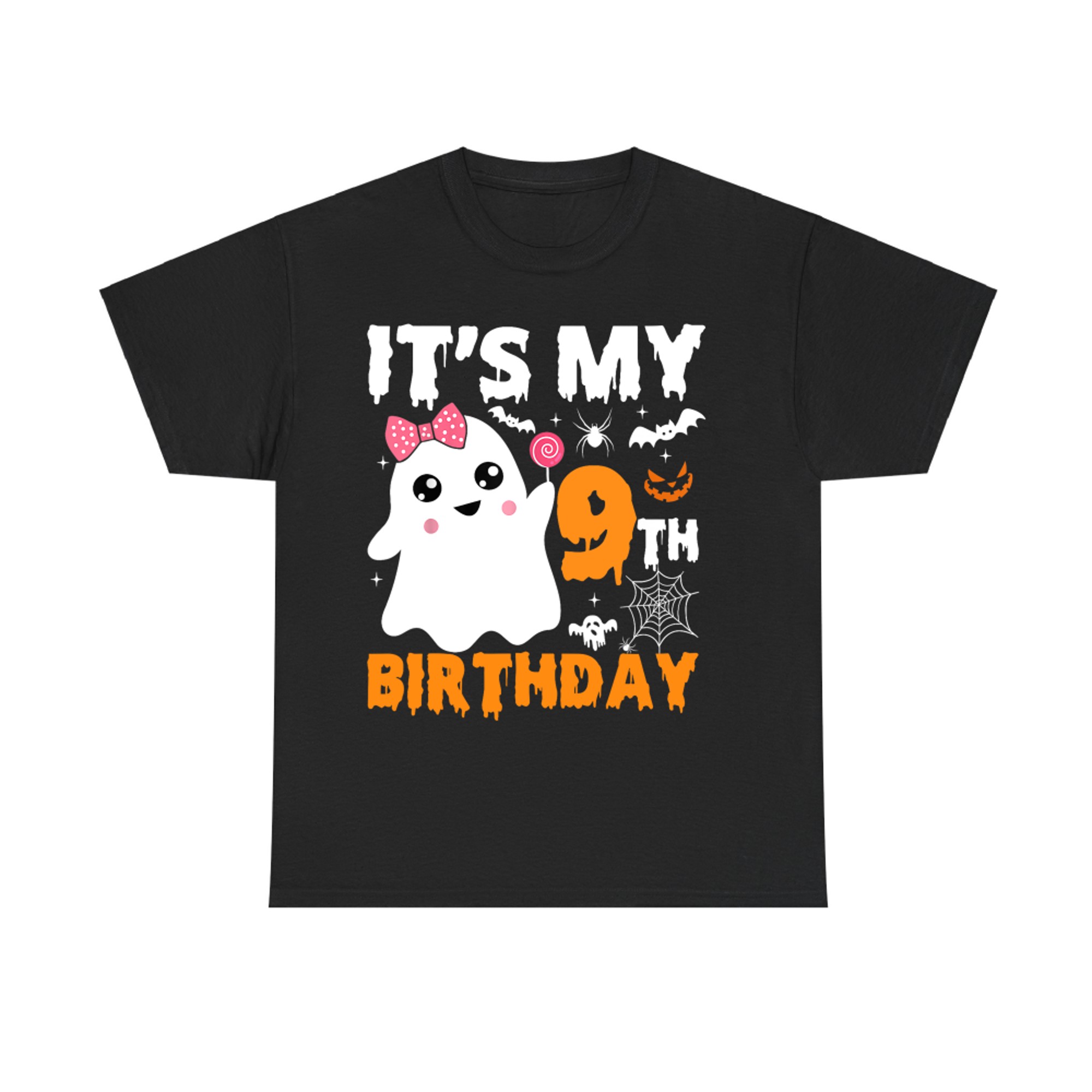It's My 9th Birthday Years Old Ghost Pumpkin Halloween T-Shirt