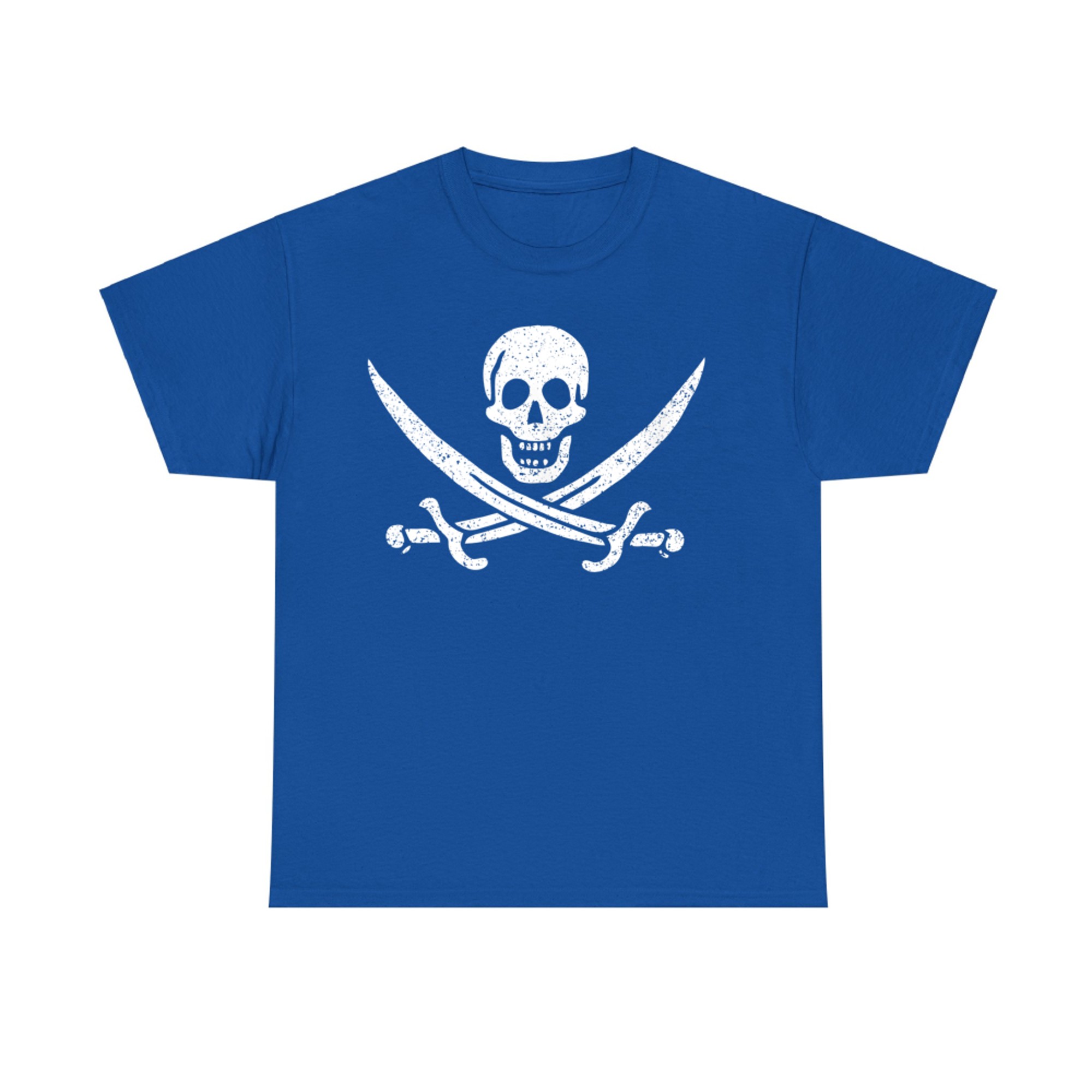 Jolly Roger Crossed Swords Skull Pirate Costume Halloween T-Shirt