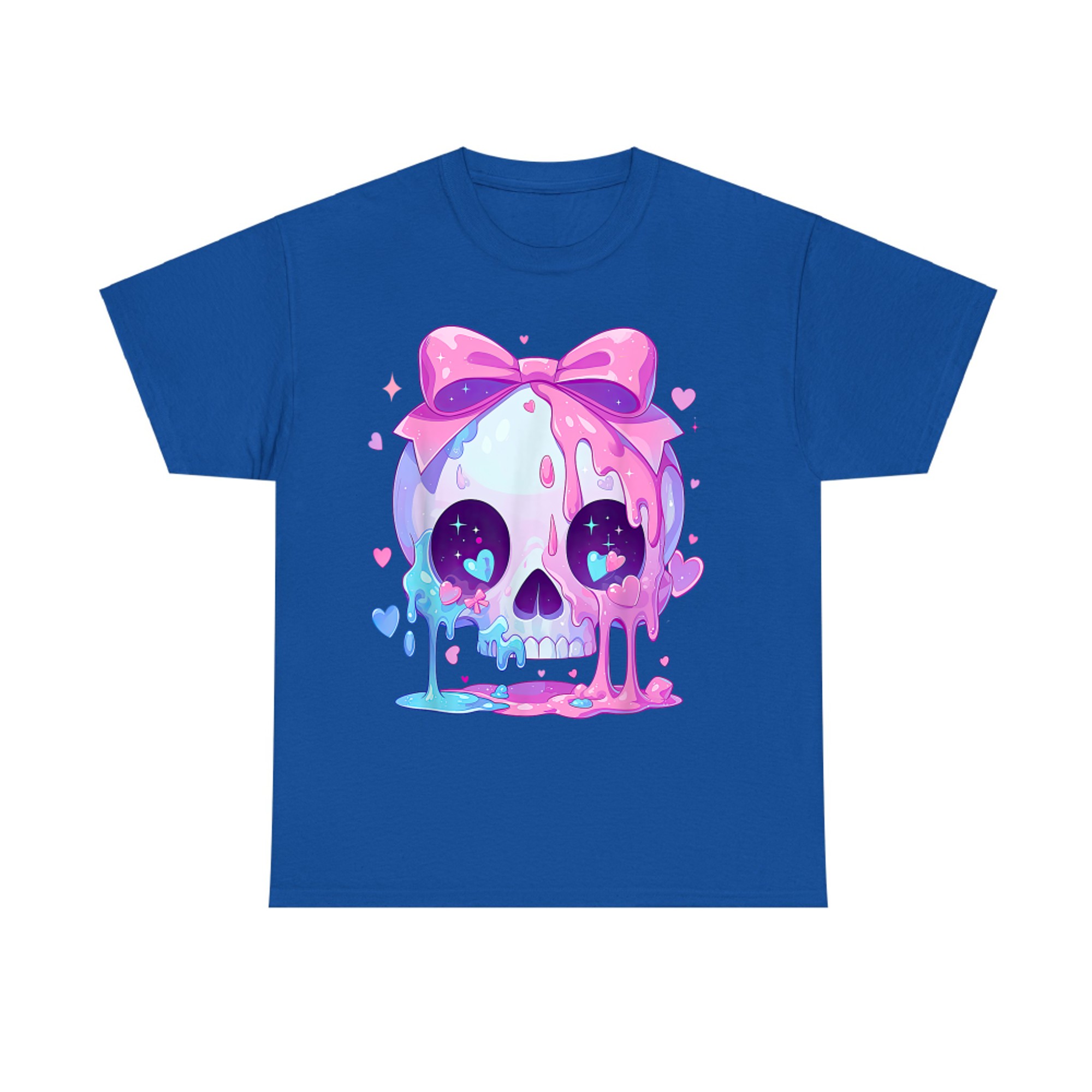 Kawaii Pastel Goth Creepy Cute Melty Pink Skull T-Shirt