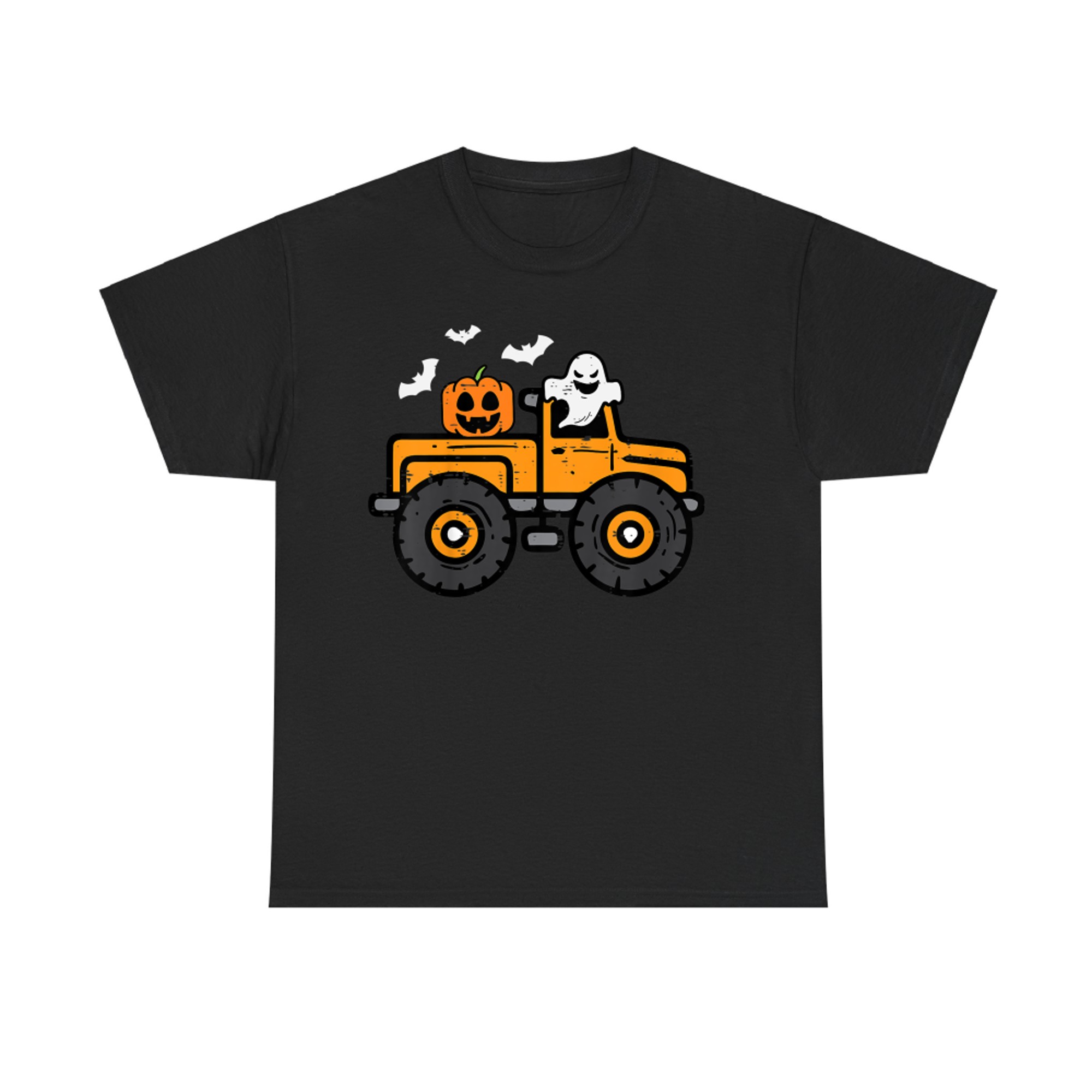 Monster Truck Pumpkin Ghost Halloween T-Shirt