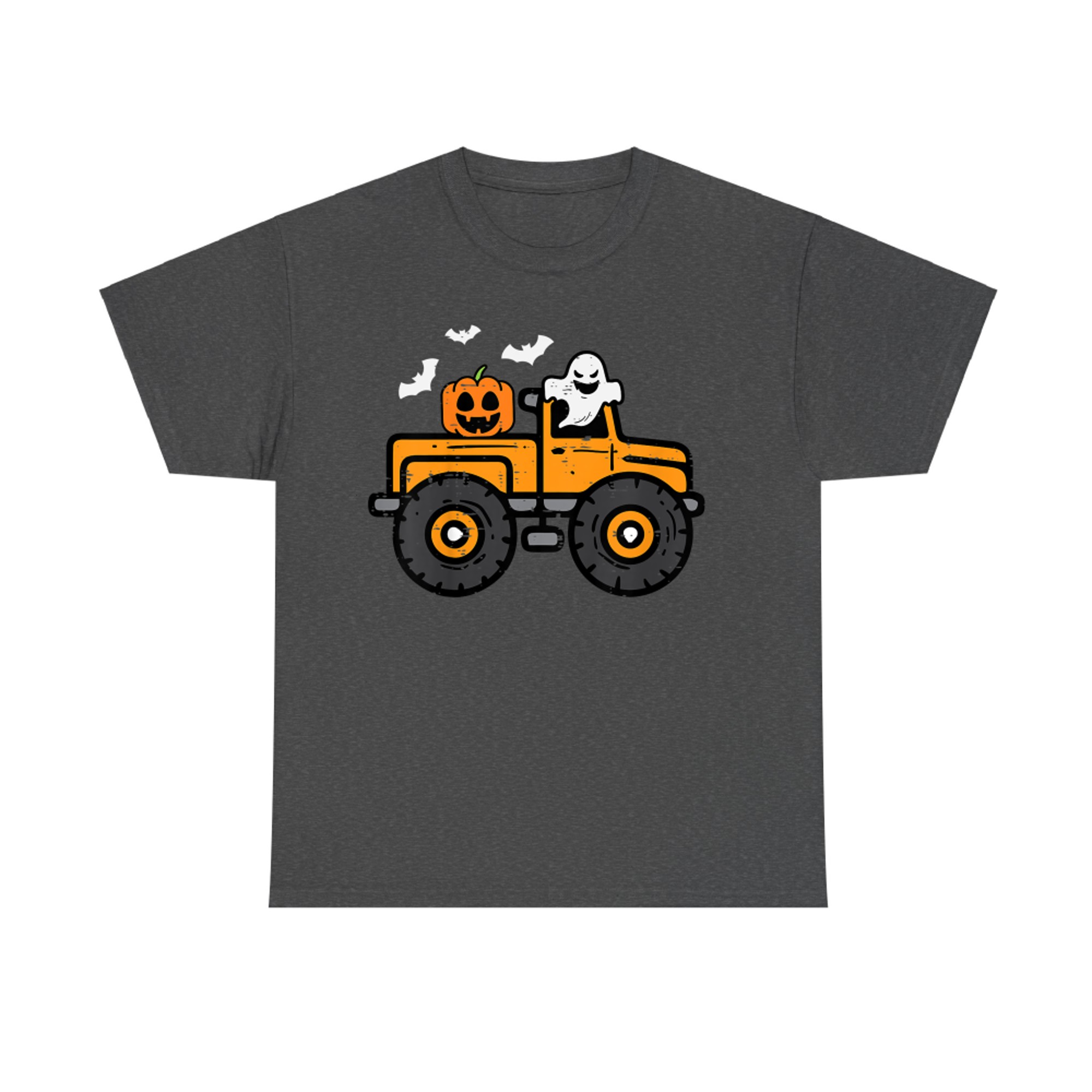 Monster Truck Pumpkin Ghost Halloween T-Shirt