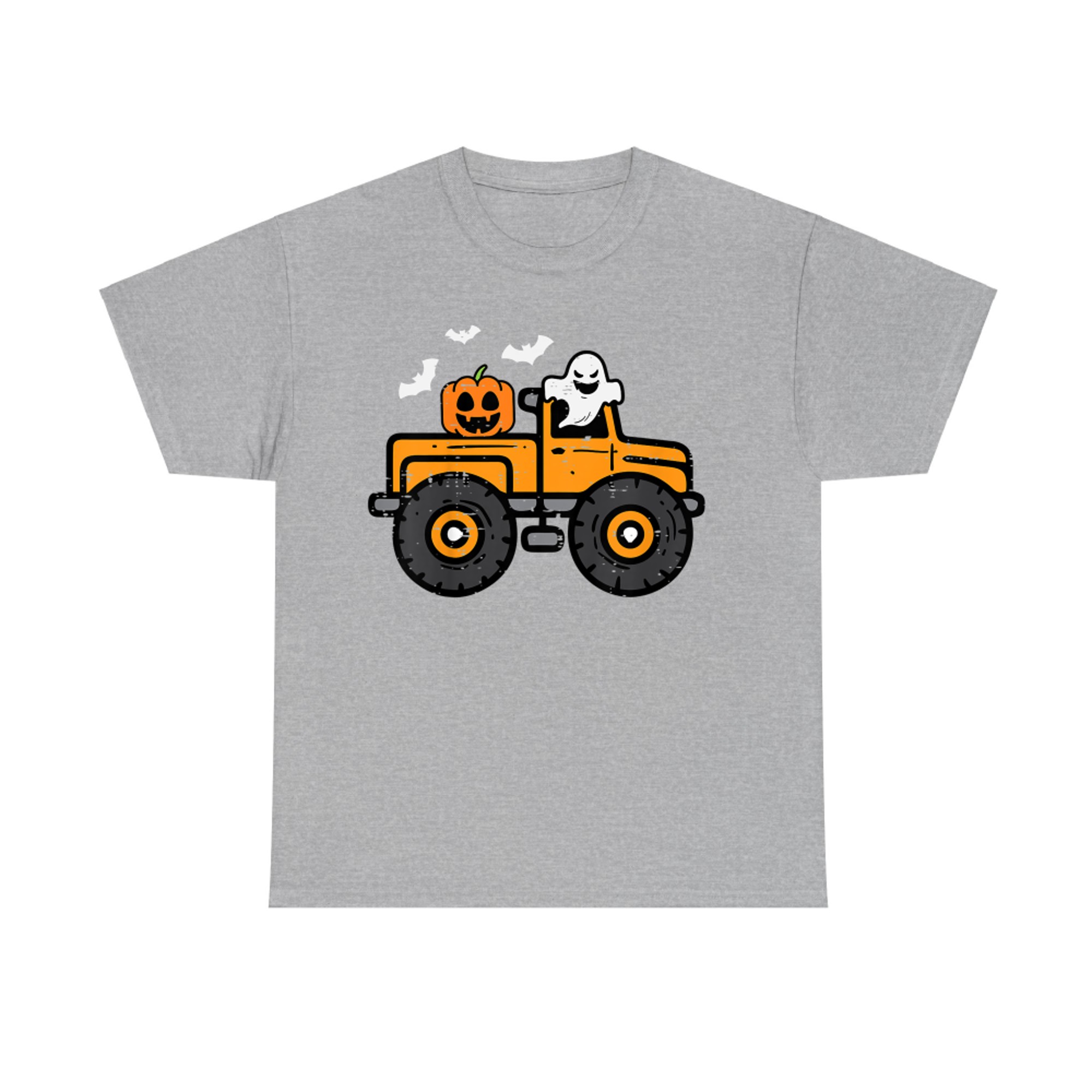 Monster Truck Pumpkin Ghost Halloween T-Shirt