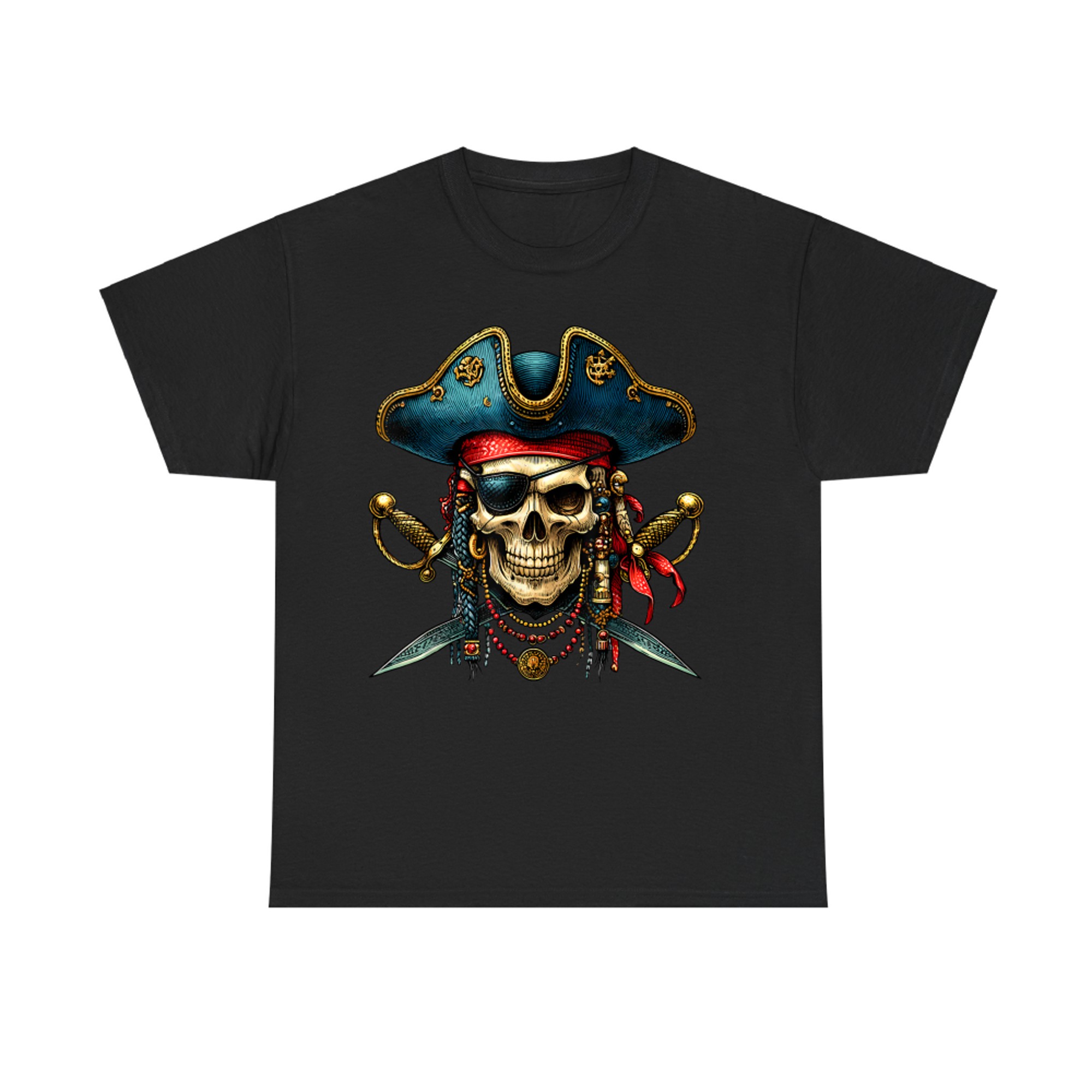 Pirate Skull with Swords Halloween Costume T-Shirt