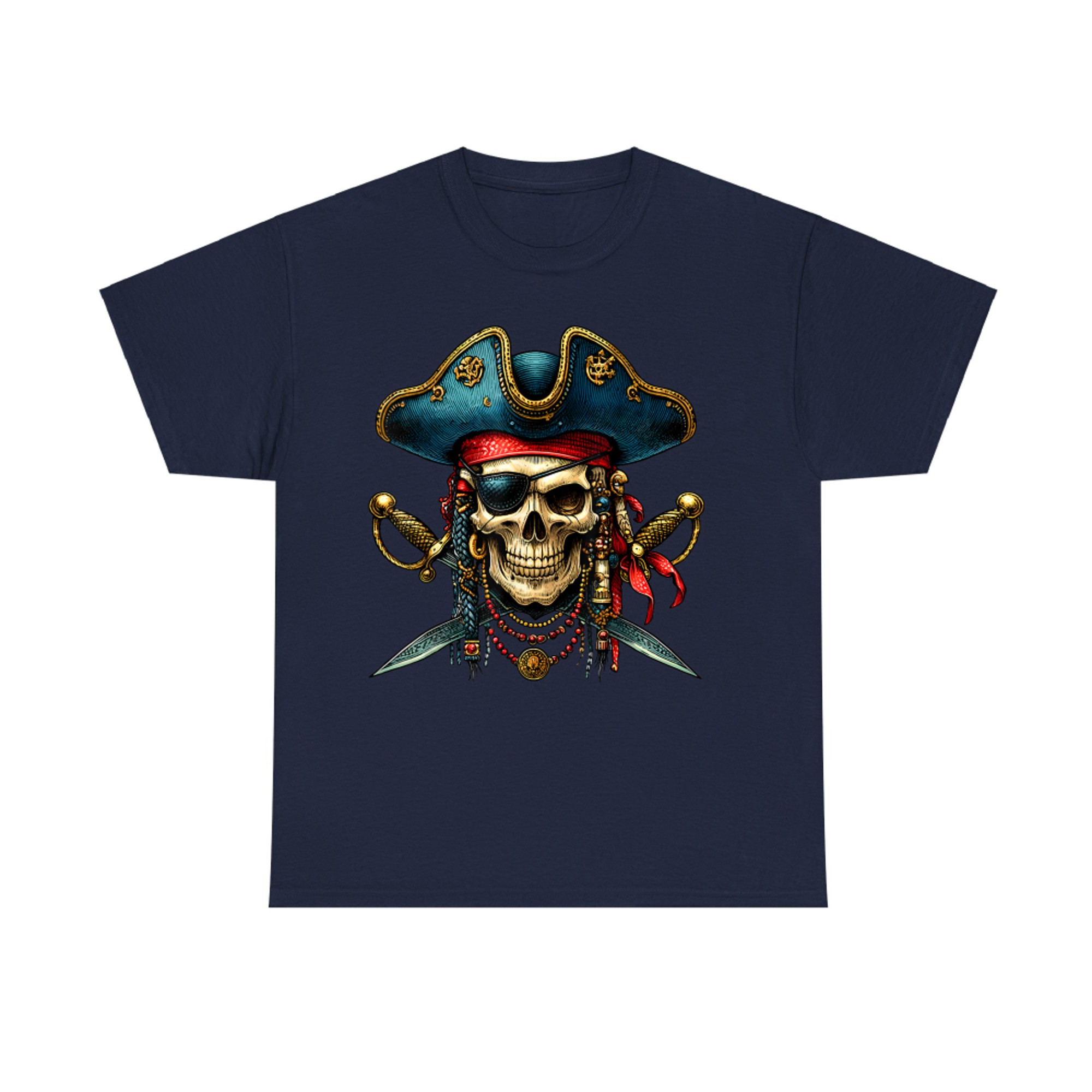 Pirate Skull with Swords Halloween Costume T-Shirt