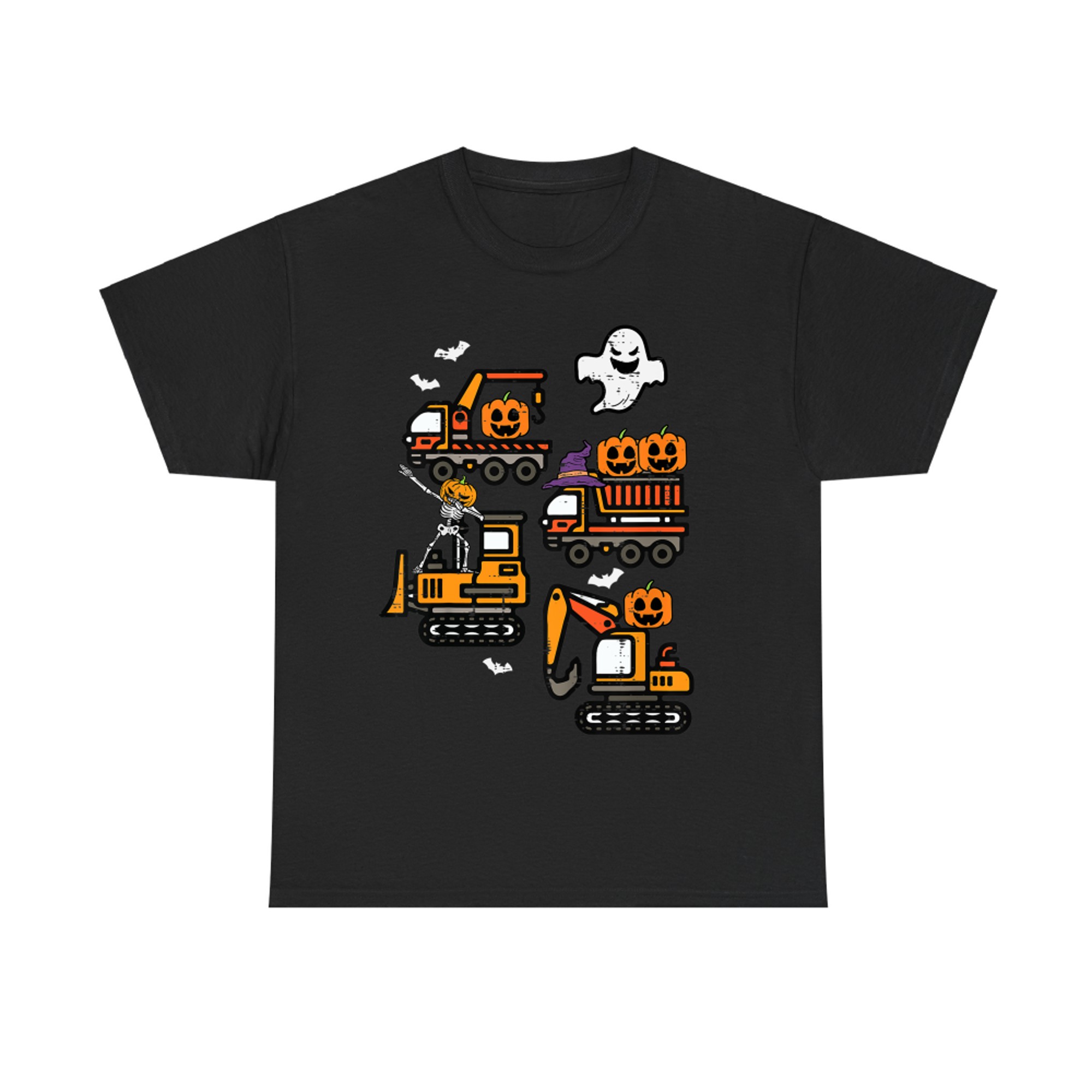 Spooky Construction Trucks Halloween T-Shirt
