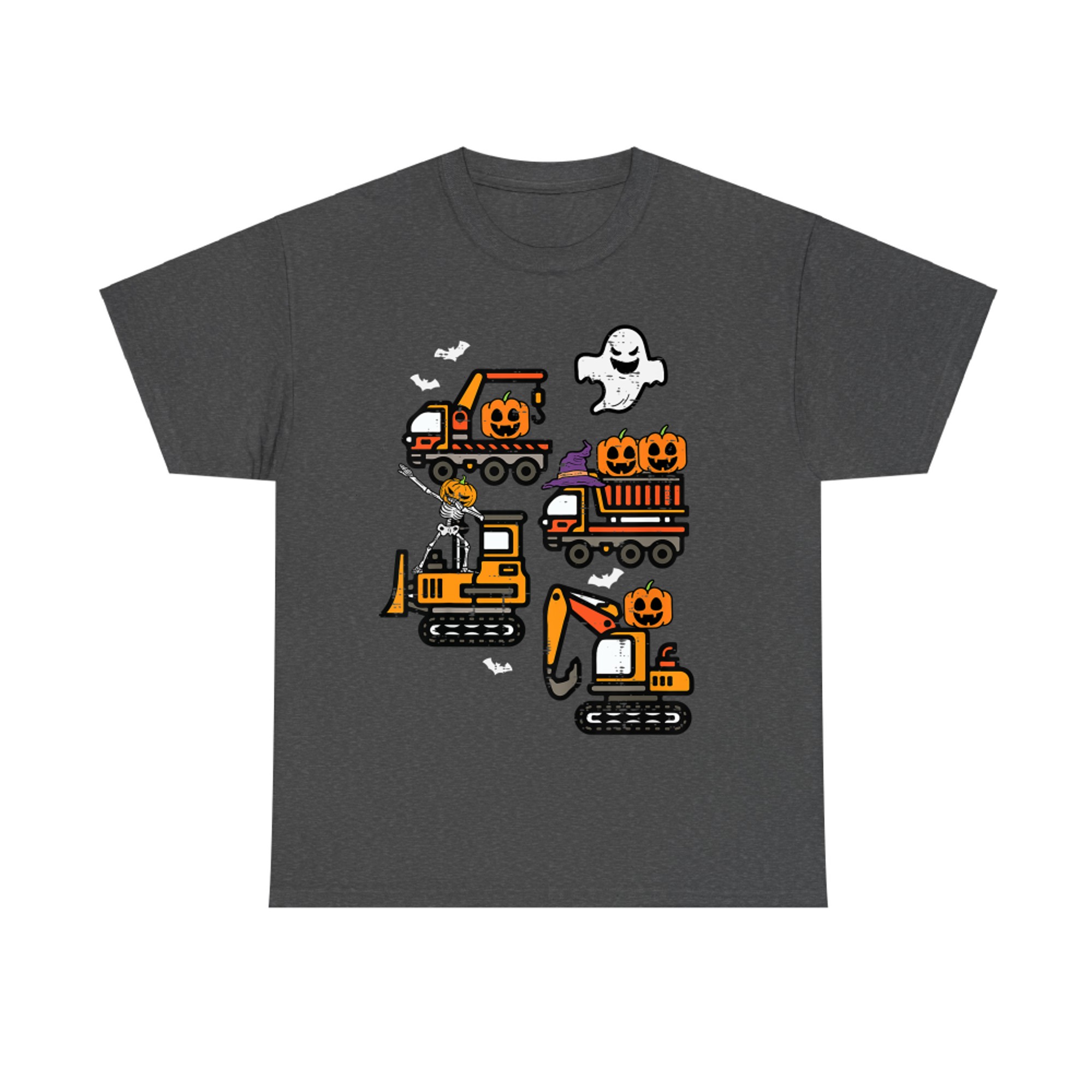 Spooky Construction Trucks Halloween T-Shirt