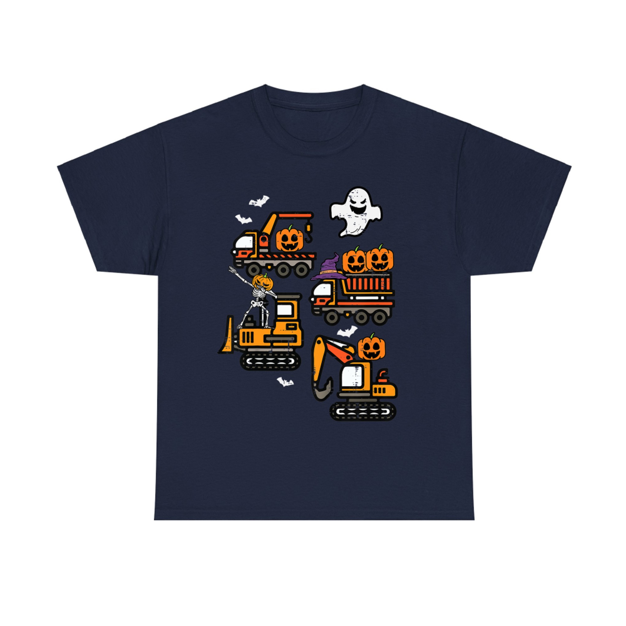 Spooky Construction Trucks Halloween T-Shirt
