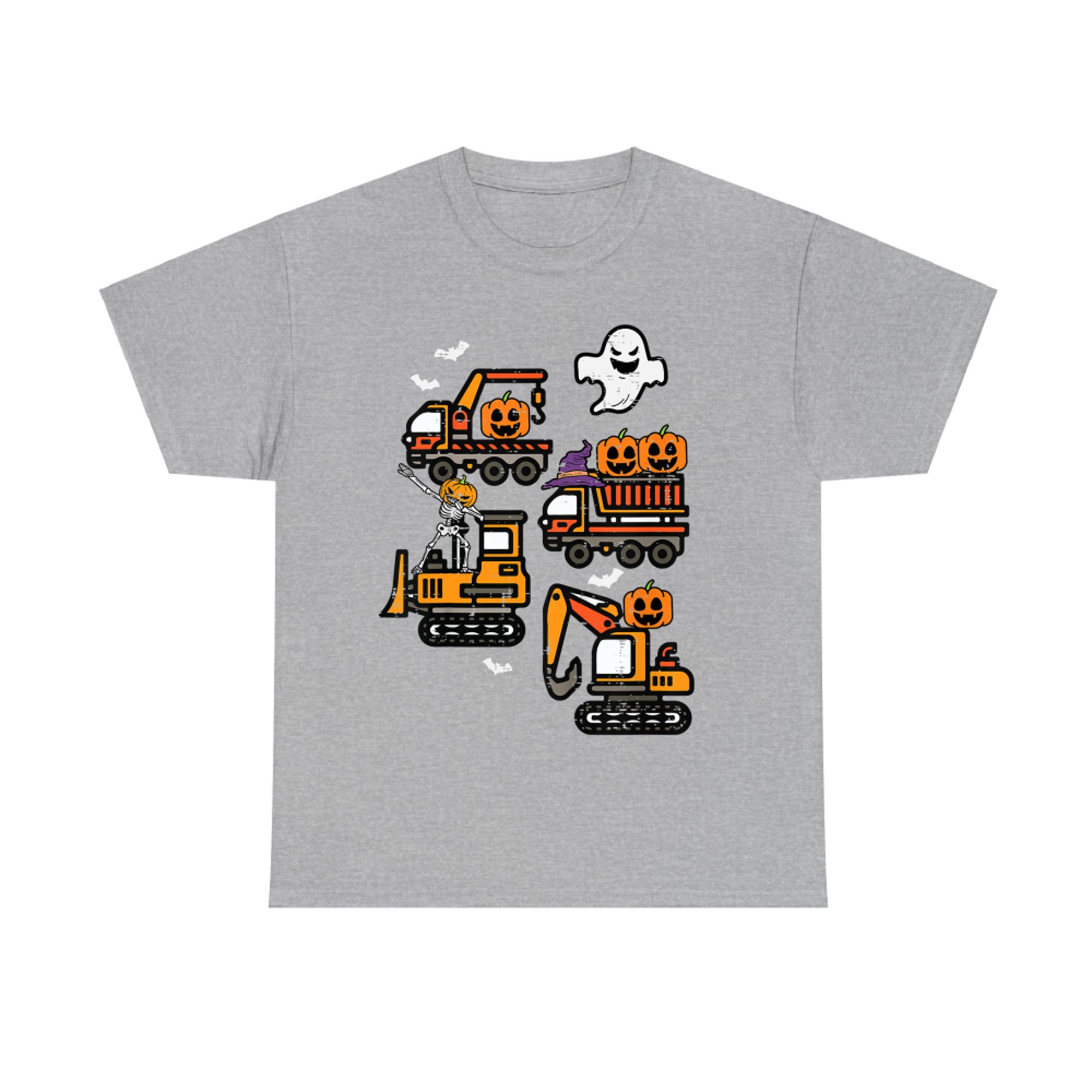 Spooky Construction Trucks Halloween T-Shirt
