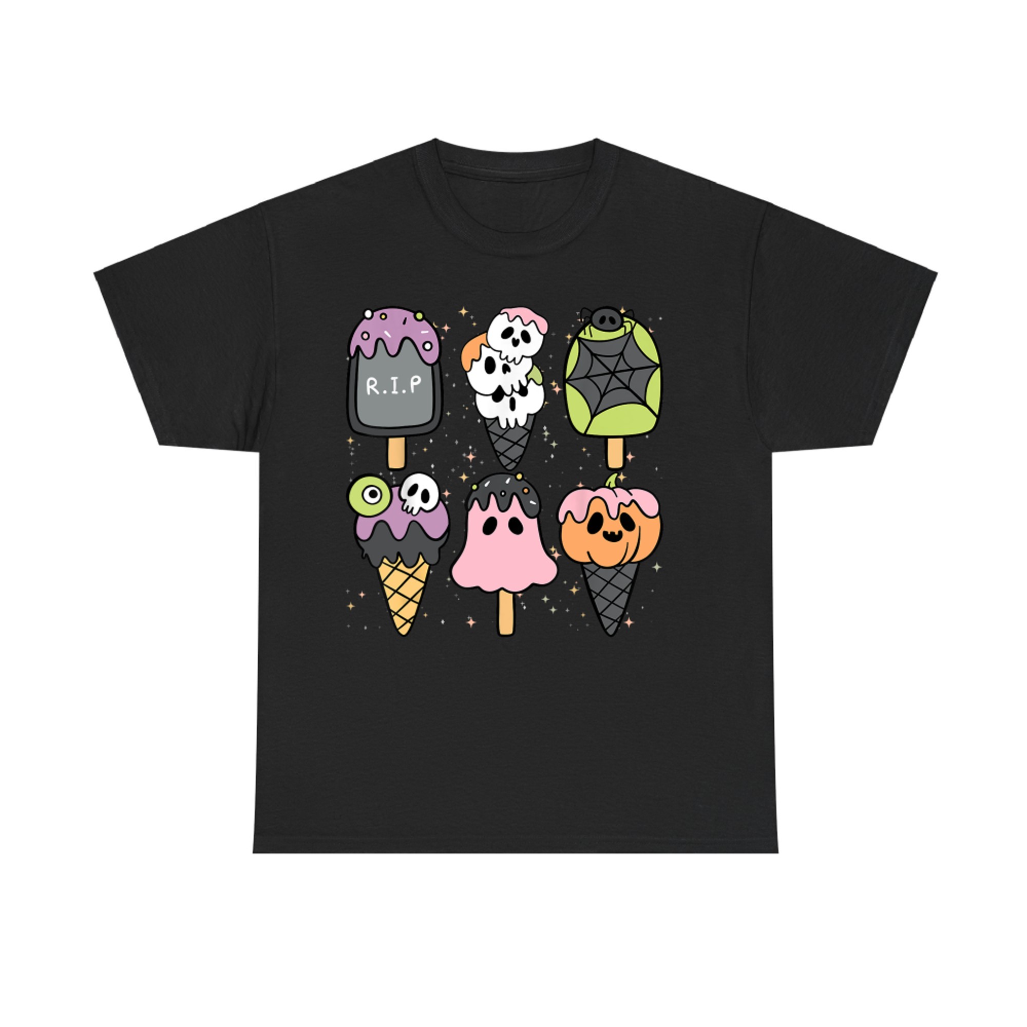Spooky Cute Halloween Ice Cream Popsicle Kawaii Ghost T-Shirt