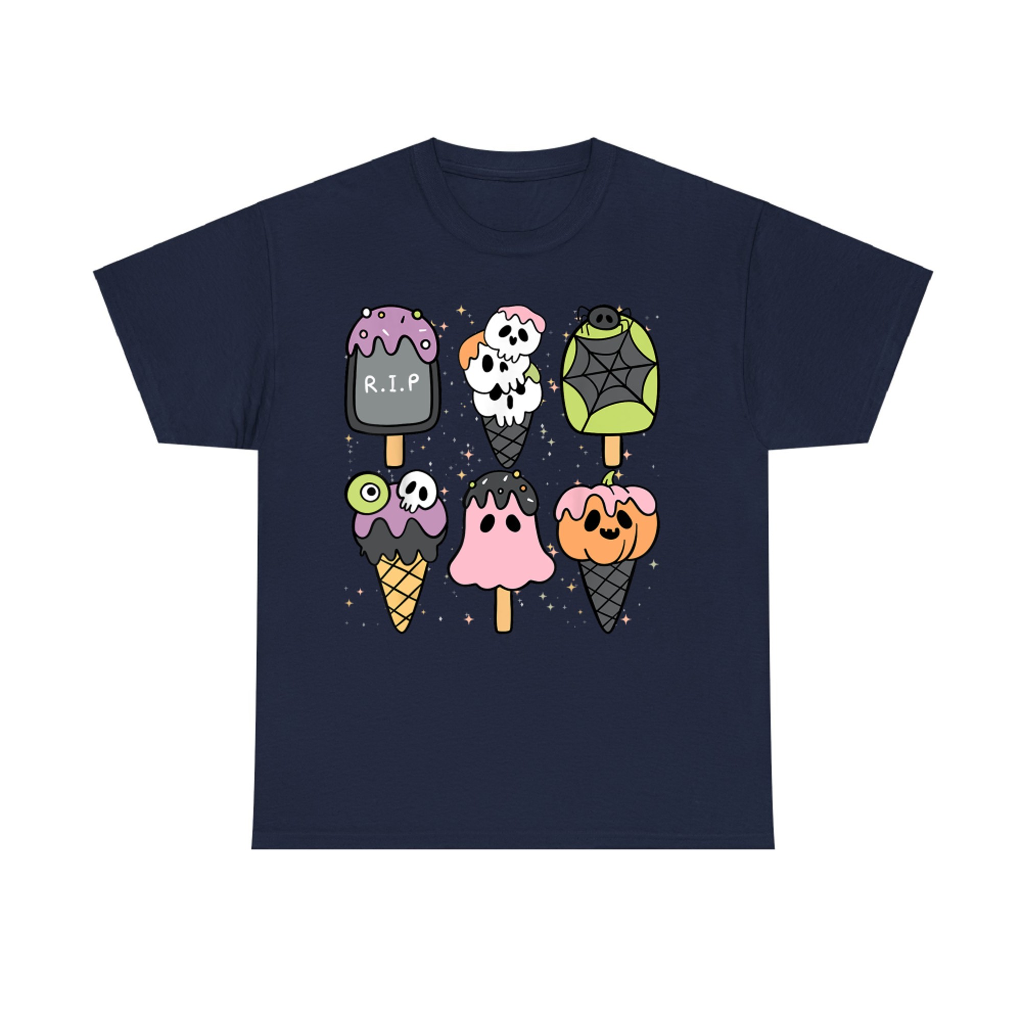 Spooky Cute Halloween Ice Cream Popsicle Kawaii Ghost T-Shirt