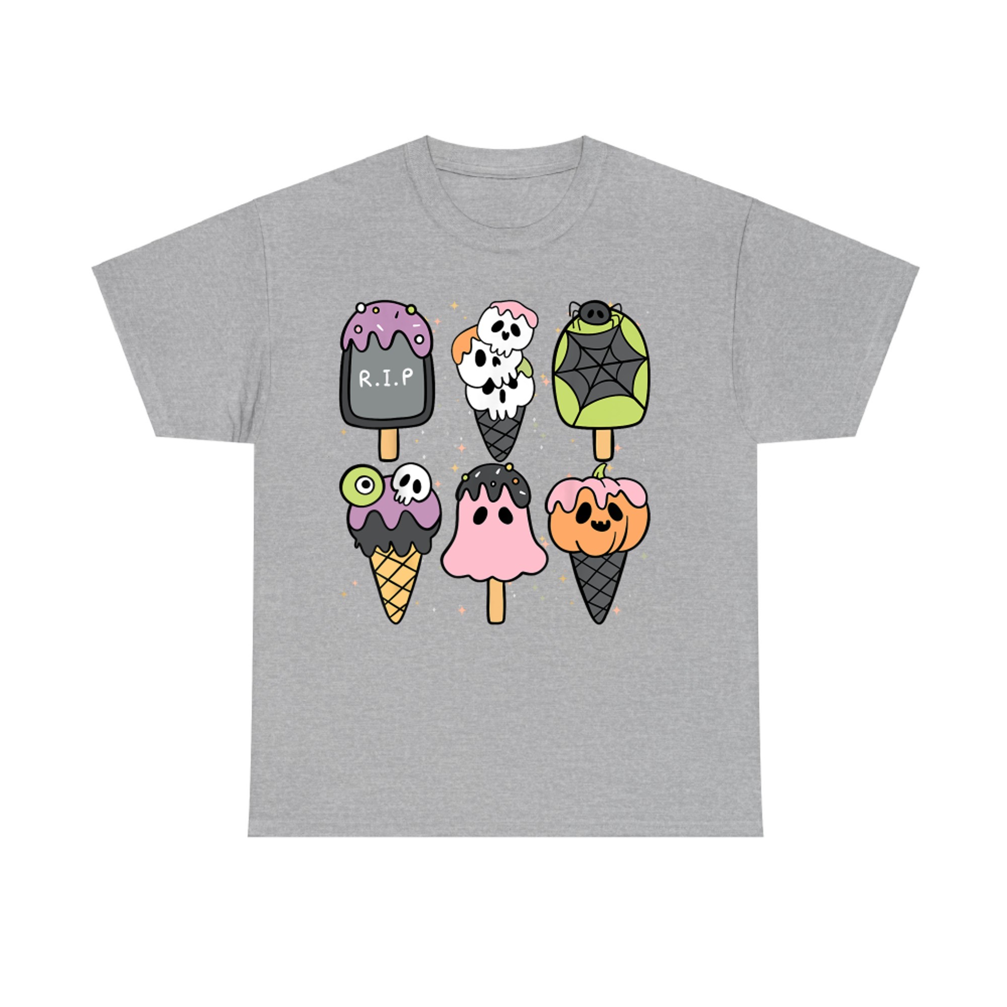 Spooky Cute Halloween Ice Cream Popsicle Kawaii Ghost T-Shirt